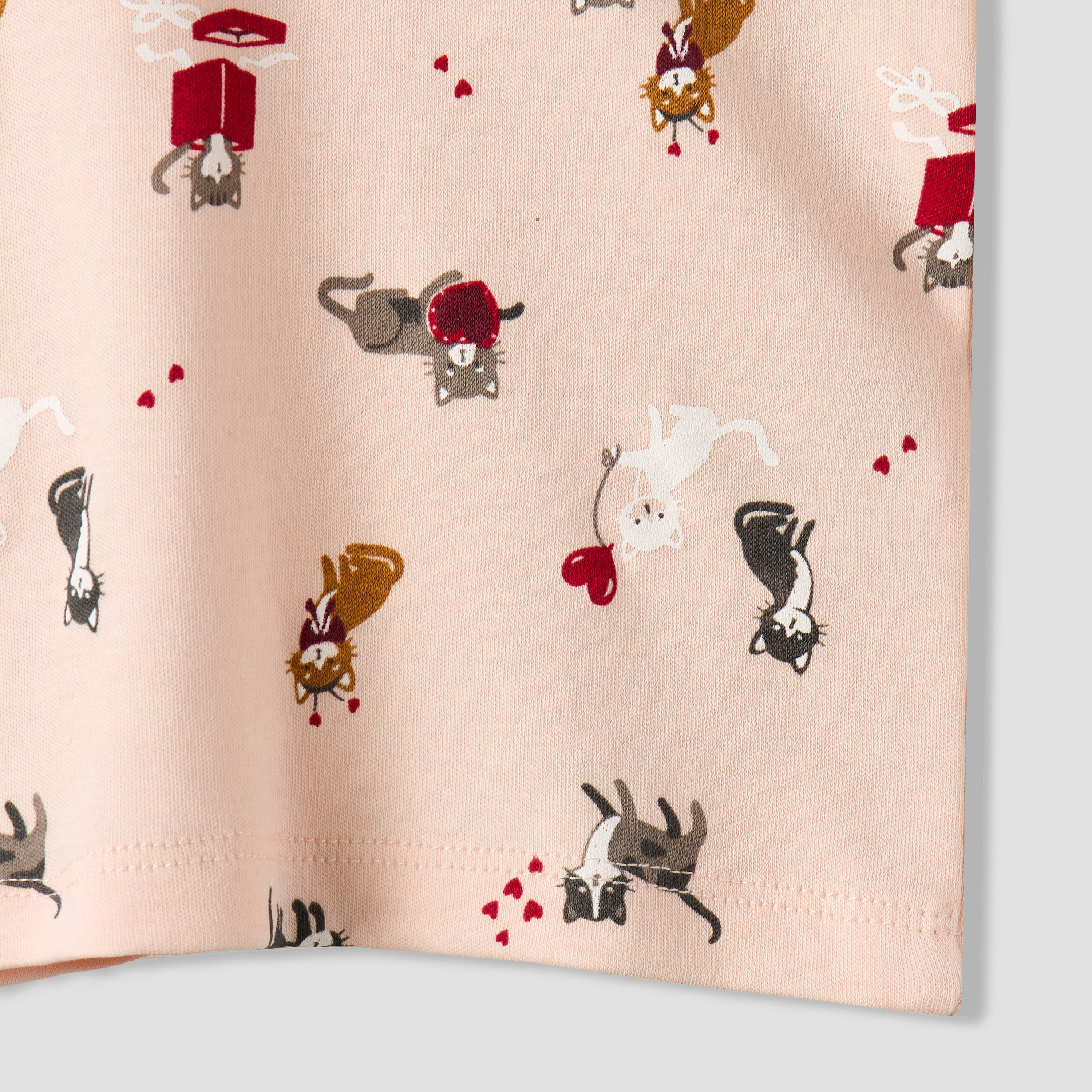Juniors Cotton Round Neck Long Sleeve Pyjama Set with Cat Print-baby-girls-clothing-nightwear-pyjamasets-image-6