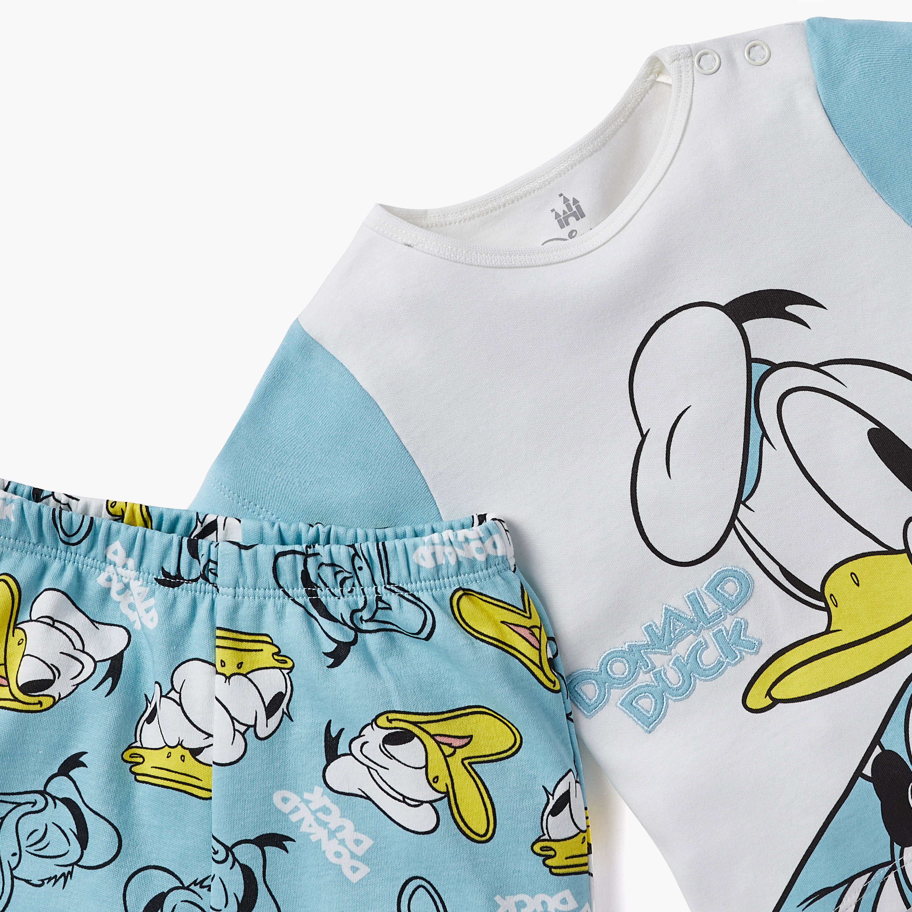 Disney Donald Duck Print T-shirt and Pyjama Set-baby-boys-clothing-nightwear-pyjamasets-image-5