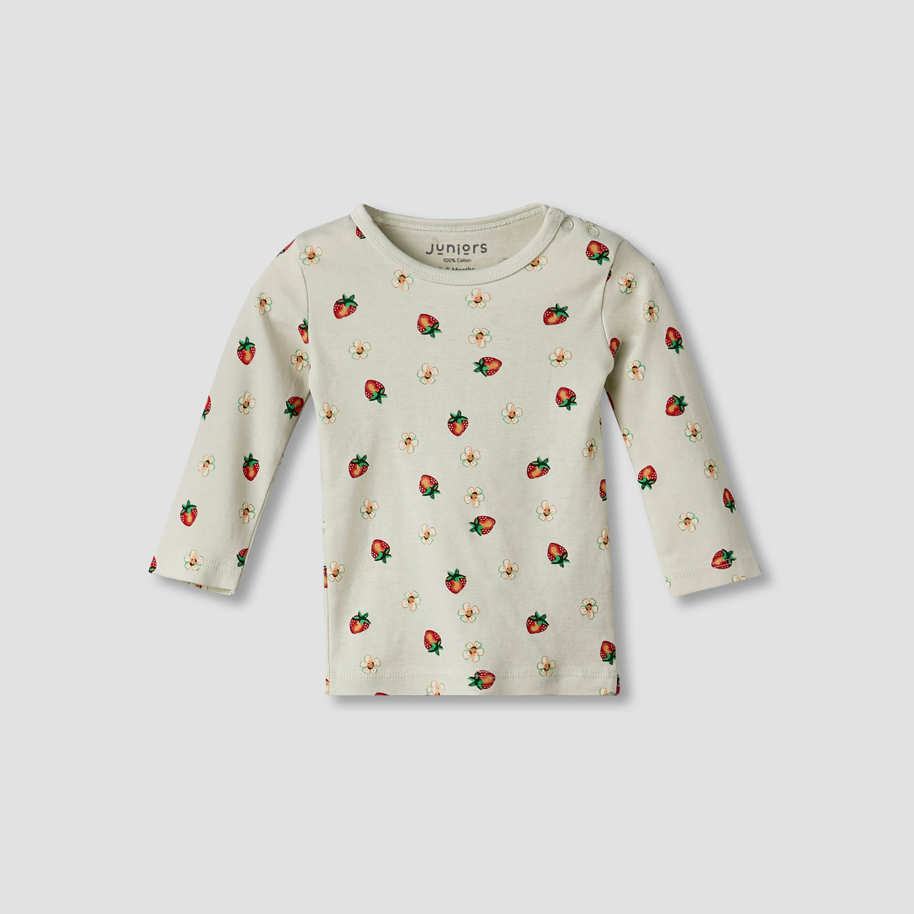 Juniors Cotton Round Neck Long Sleeve Pyjama Set with Strawberry Print-baby-girls-clothing-nightwear-pyjamasets-image-3