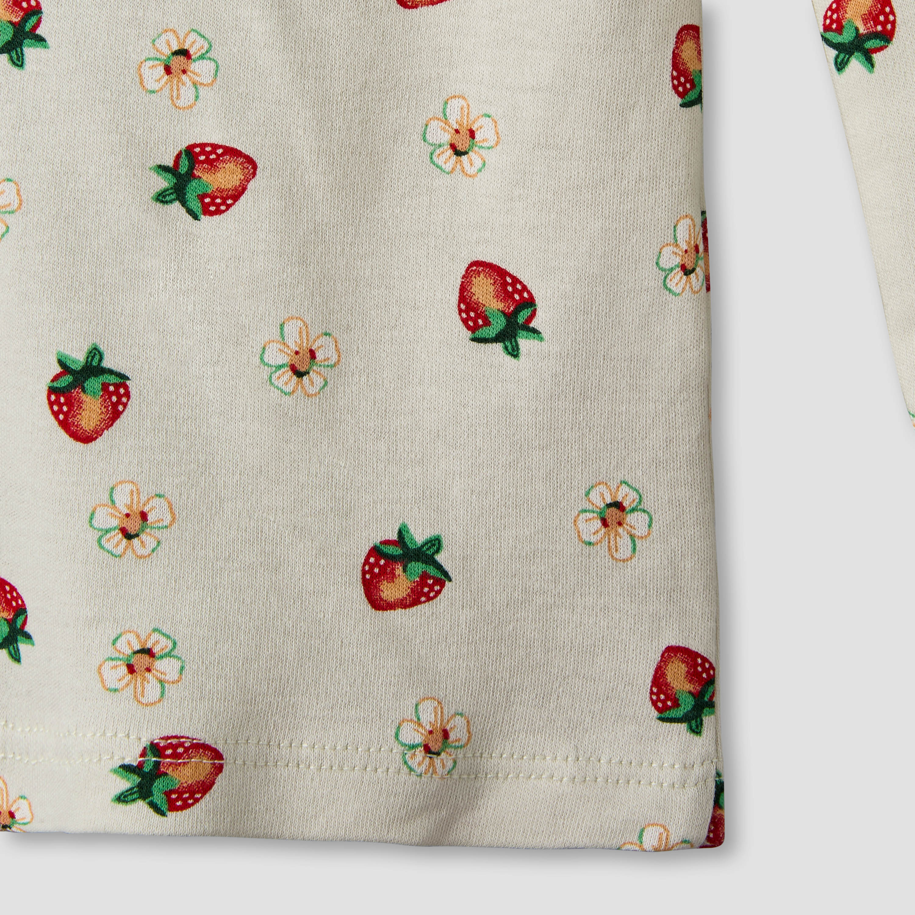 Juniors Cotton Round Neck Long Sleeve Pyjama Set with Strawberry Print-baby-girls-clothing-nightwear-pyjamasets-image-8