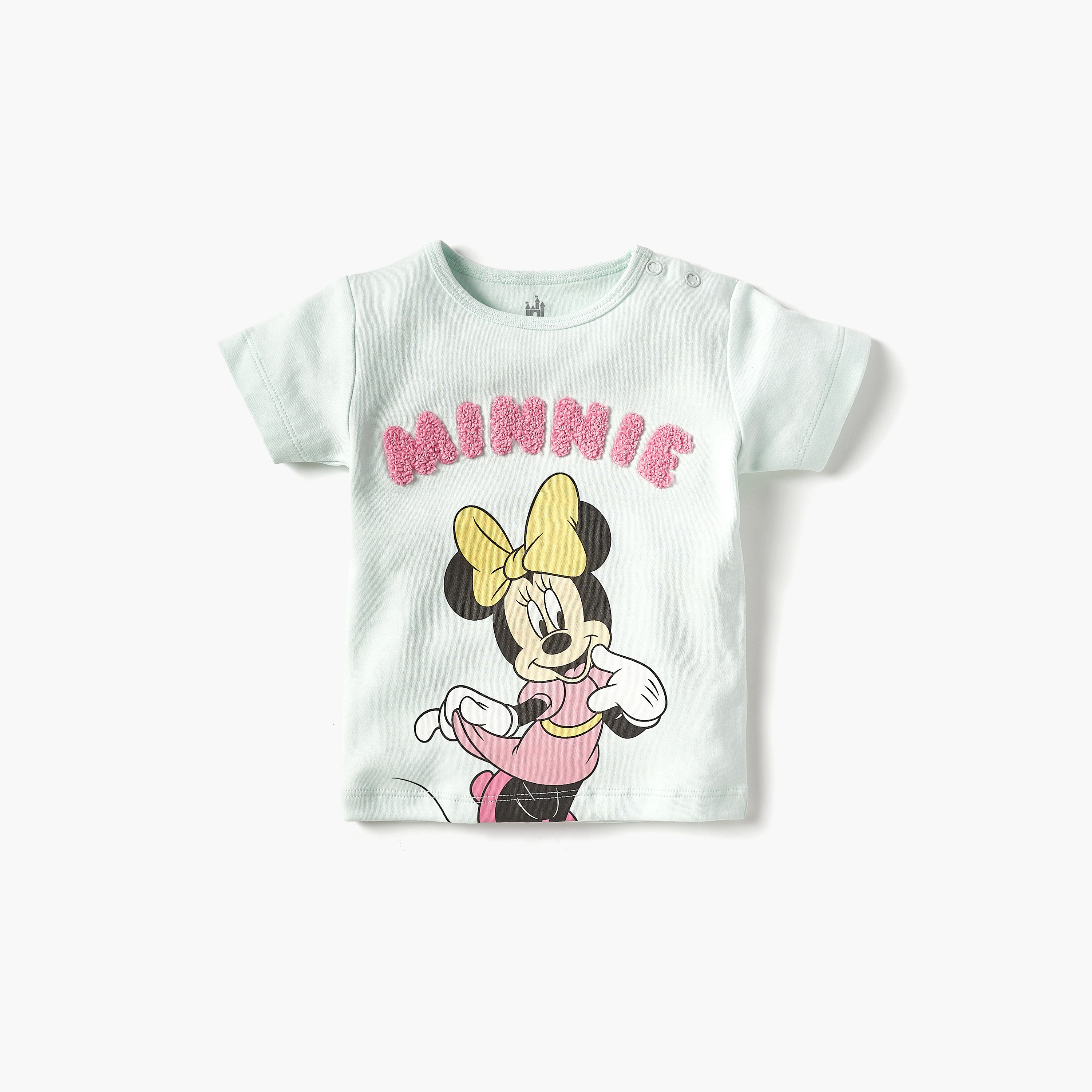 Disney Minnie Mouse Print T-shirt and Pyjama Set-baby-girls-clothing-setsandcoords-image-2
