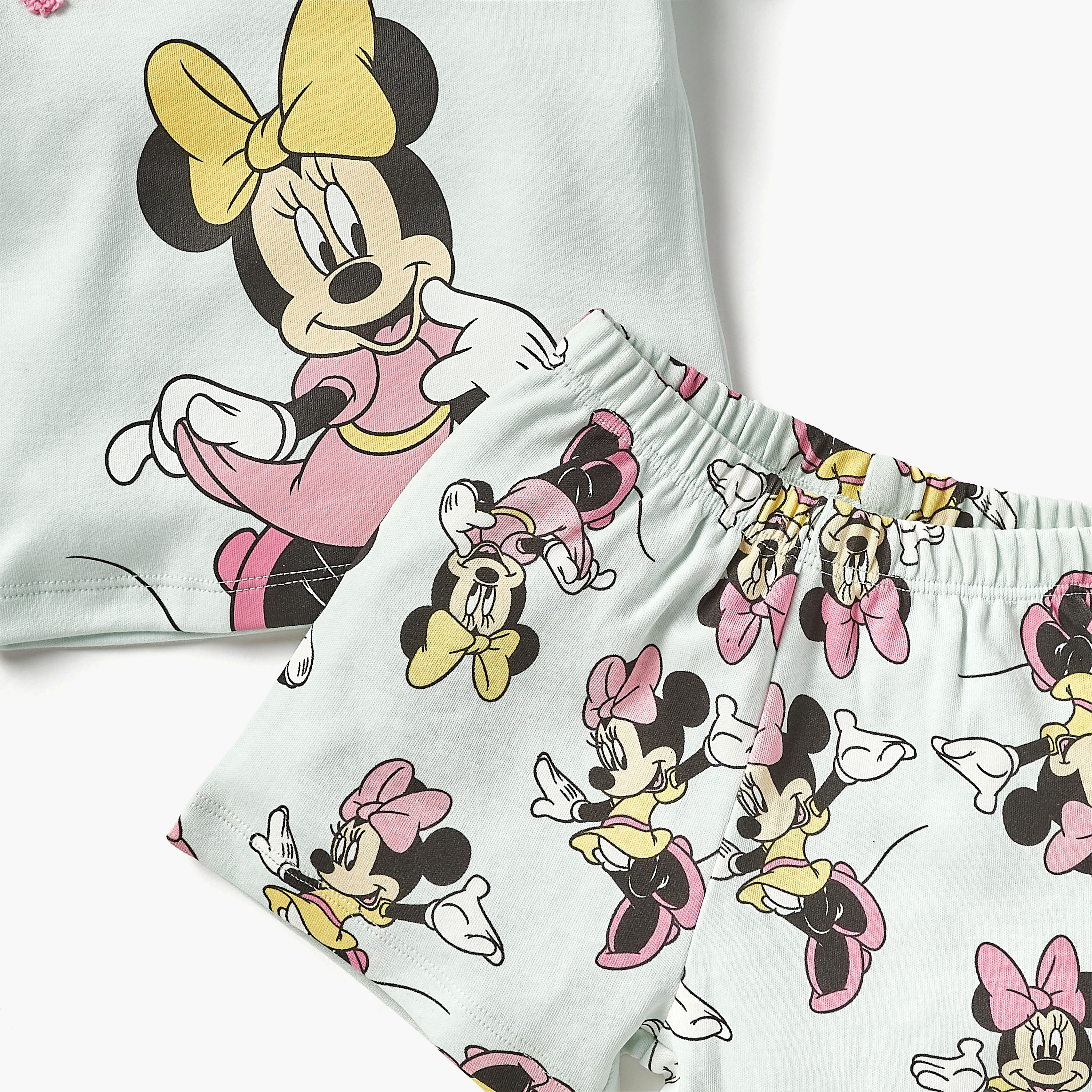 Disney Minnie Mouse Print T-shirt and Pyjama Set-baby-girls-clothing-setsandcoords-image-5