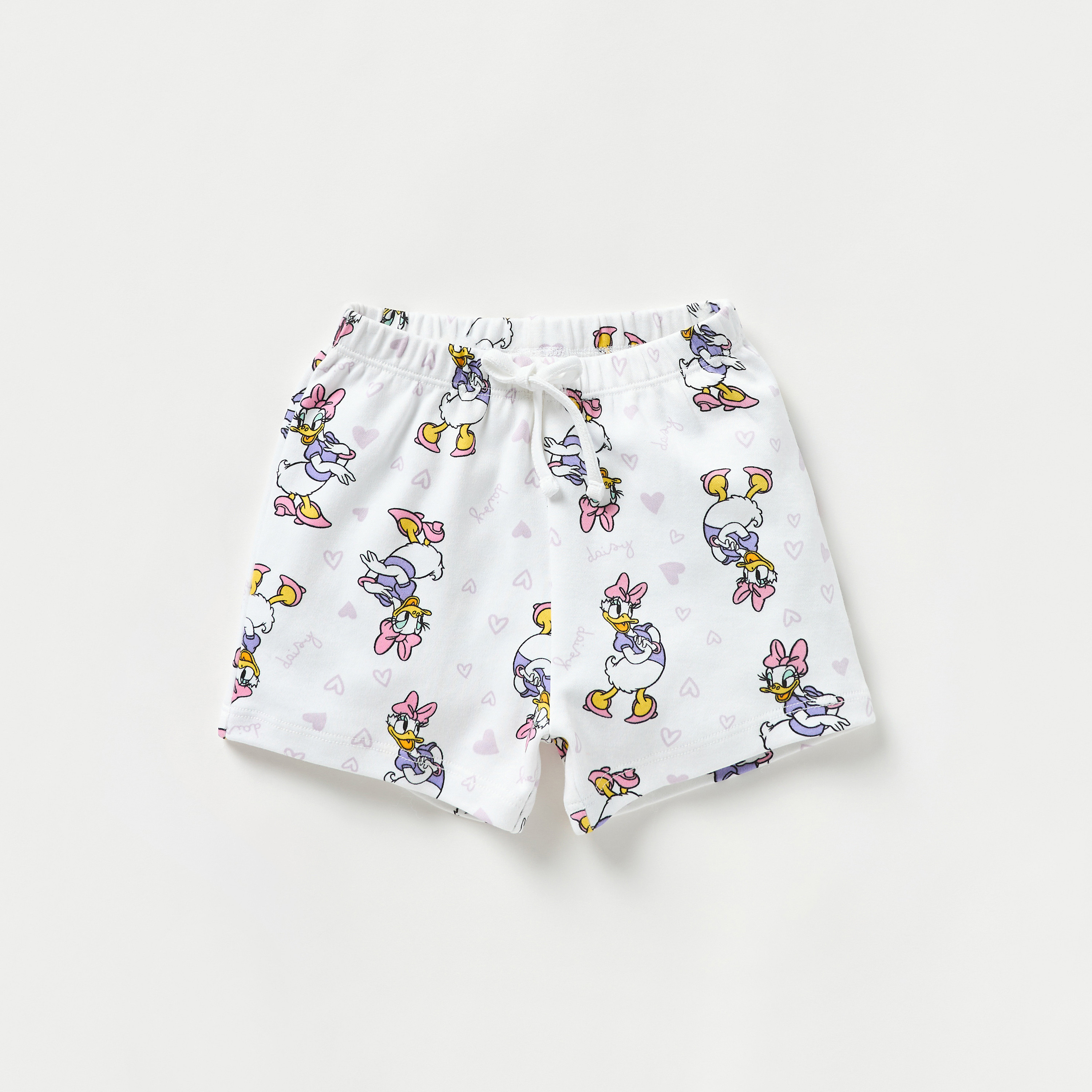 طقم شورت وتيشيرت بطبعات ديزي داك من ديزني-baby-girls-clothing-nightwear-pyjamasets-image-3