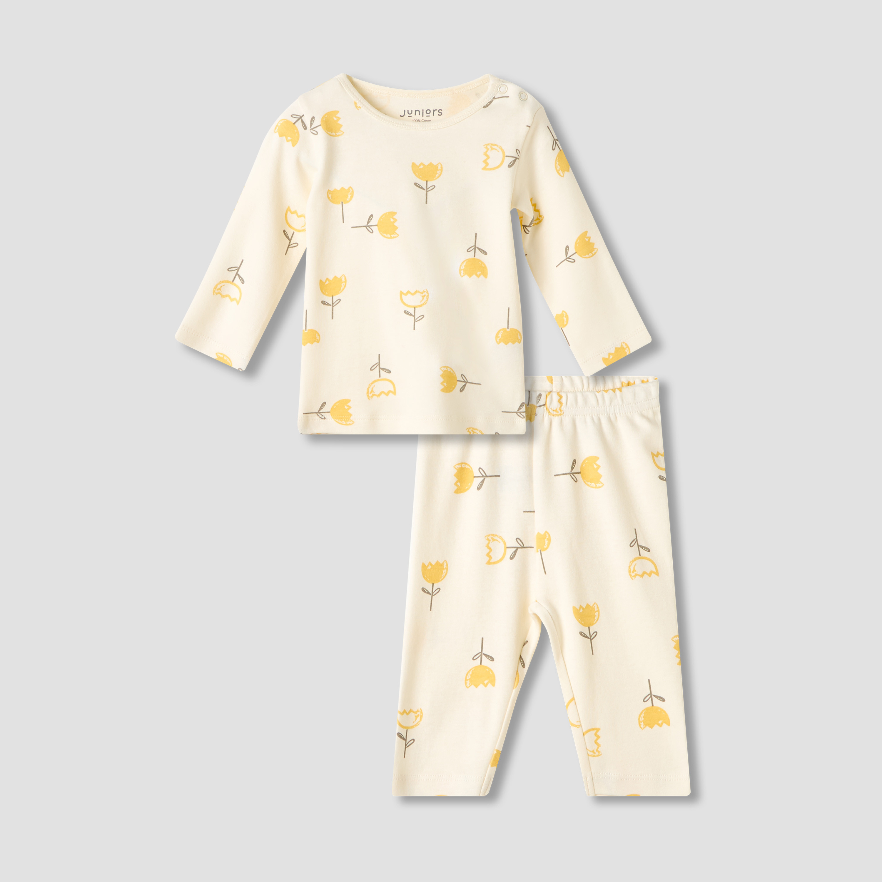 Juniors Printed Ribbed T-shirt and Pyjama Set-baby-girls-clothing-nightwear-pyjamasets-image-2