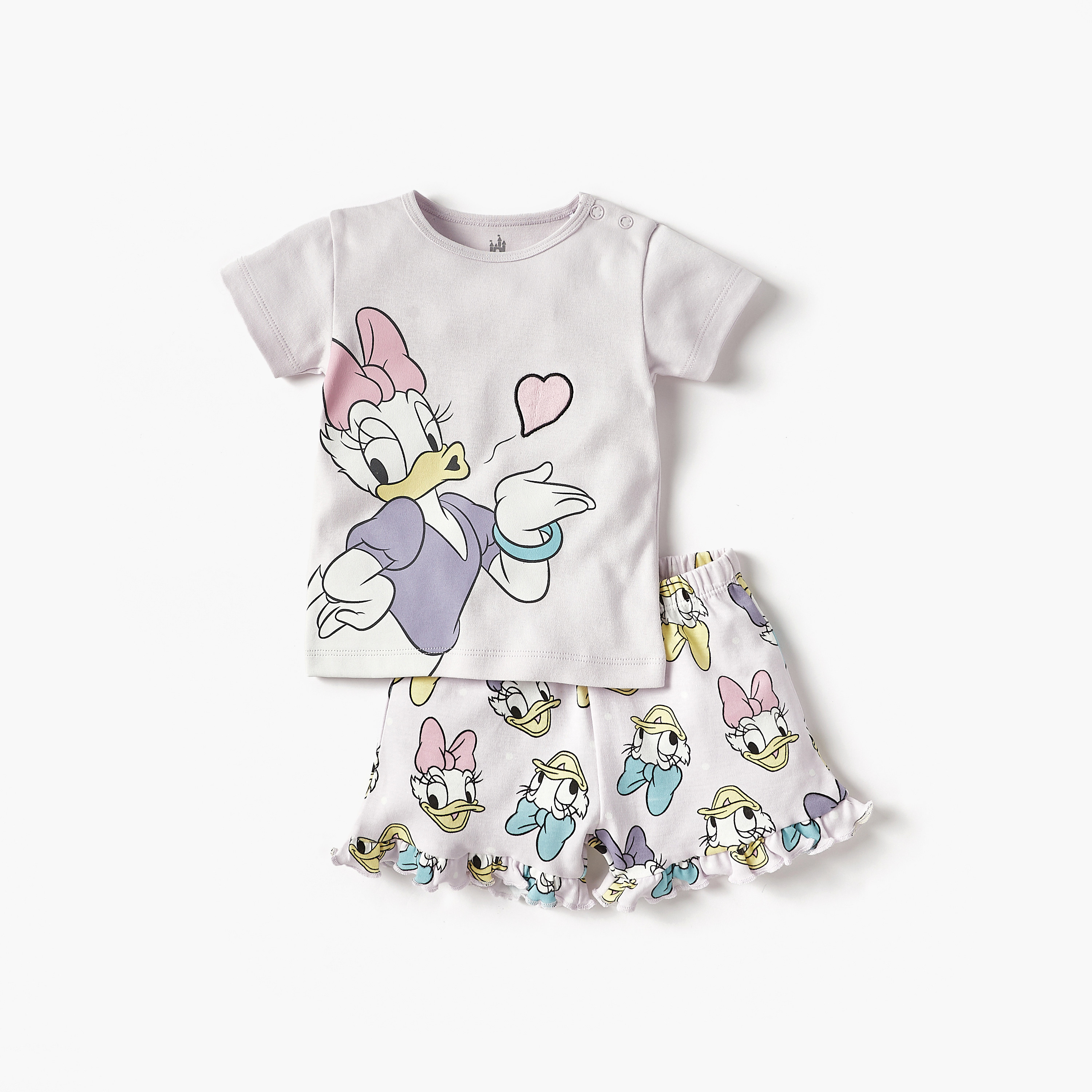 Disney Daisy Duck Print T-shirt and Pyjama Set-baby-girls-clothing-setsandcoords-image-1