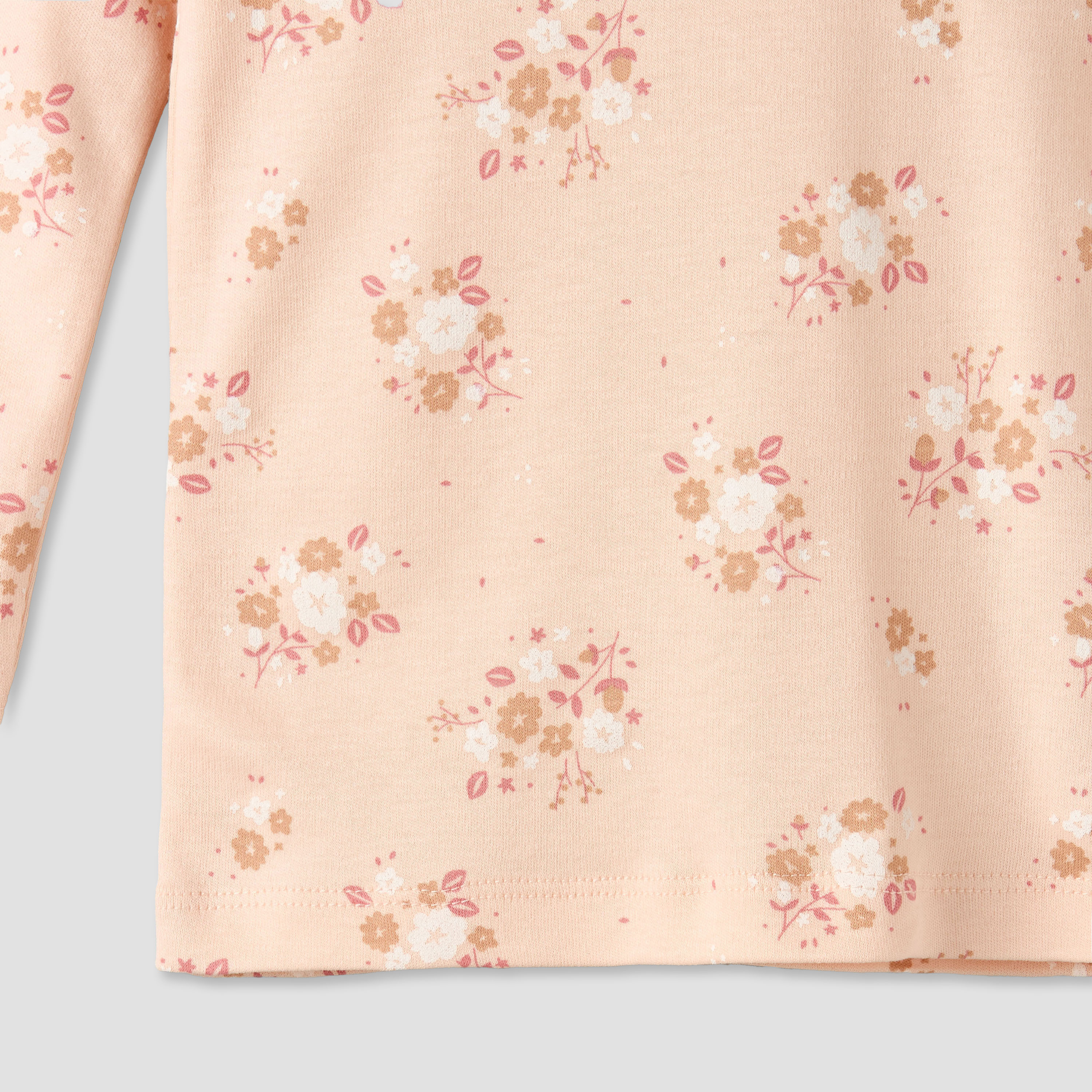 Juniors Cotton Crew Neck Long Sleeve Pyjama Set with Floral Print-baby-girls-clothing-nightwear-pyjamasets-image-6