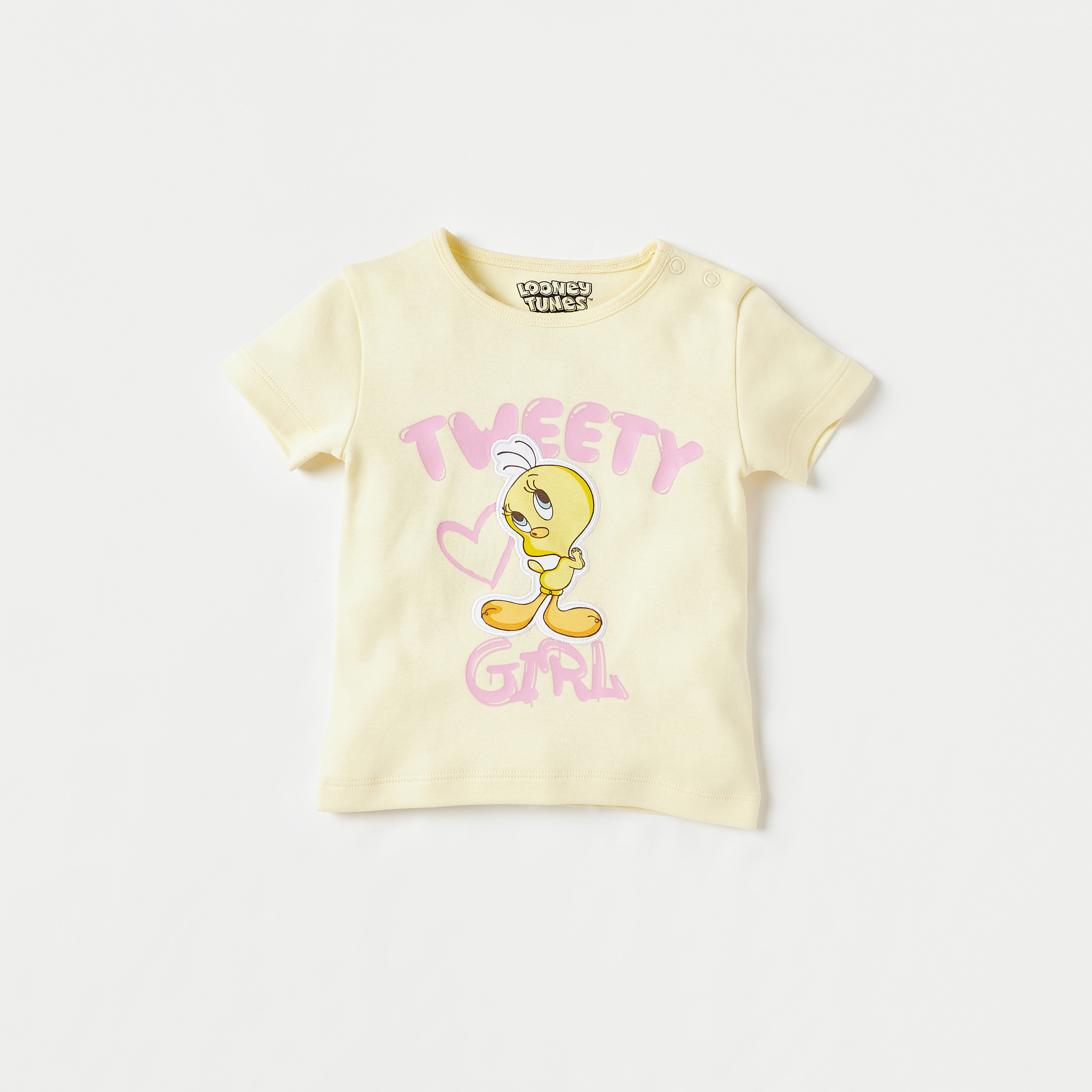 طقم شورت وتيشيرت بطبعات تويتي-baby-girls-clothing-setsandcoords-image-2