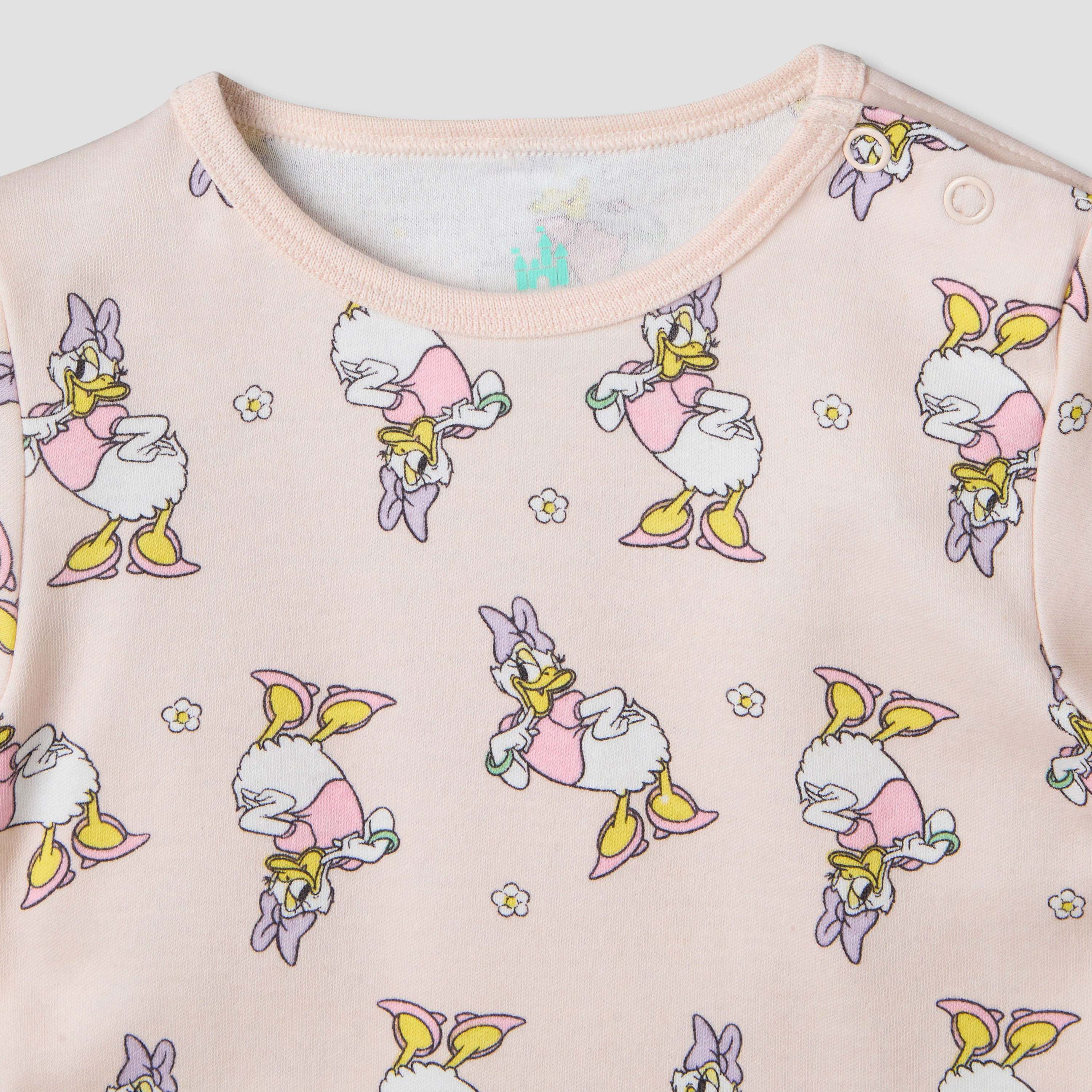 Disney Round Neck Short Sleeve T-shirt and Shorts Set with Daisy Duck Print-baby-girls-clothing-setsandcoords-image-4
