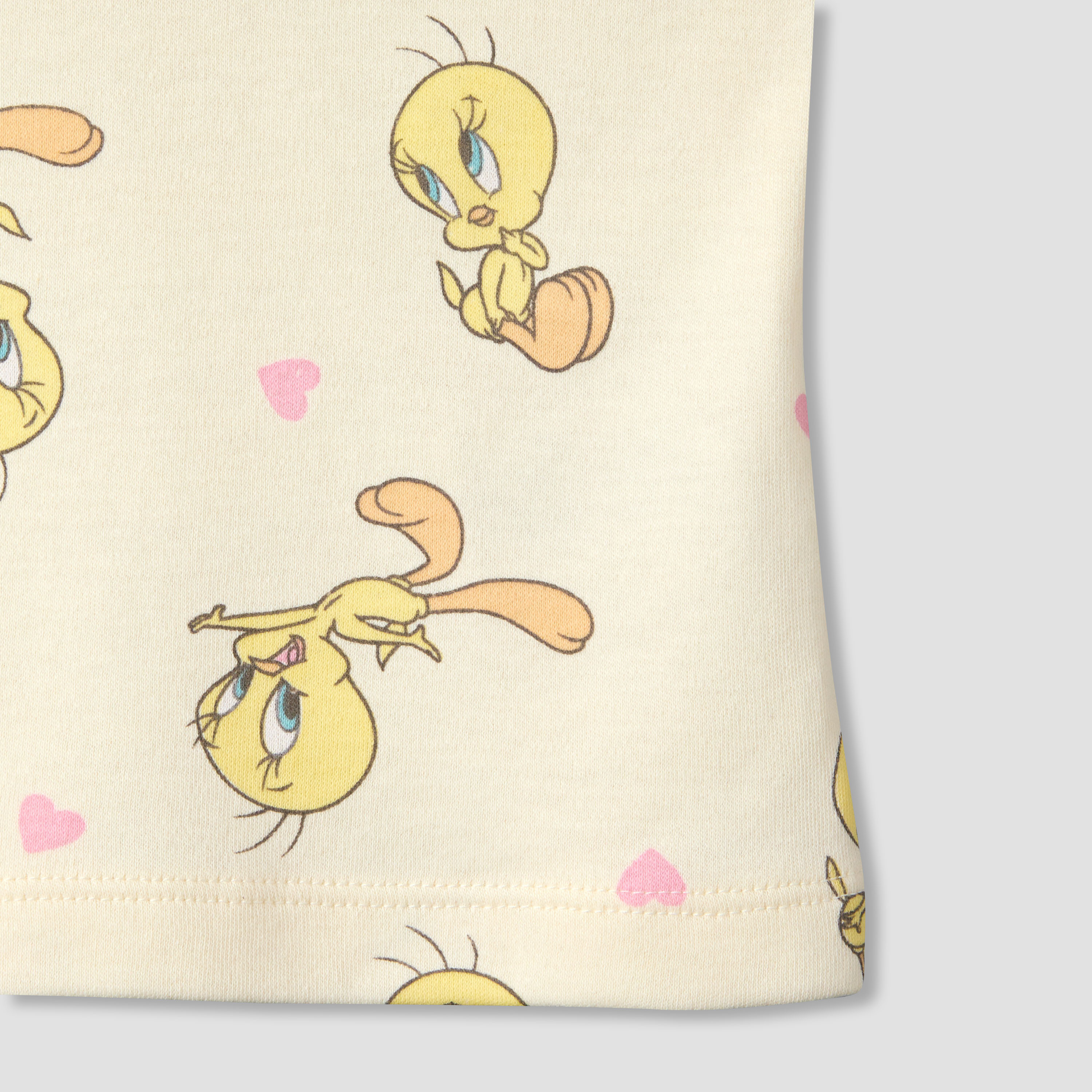 Warner Bros Round Neck Short Sleeve T-shirt and Shorts Set with Tweety Print-baby-girls-clothing-setsandcoords-image-6