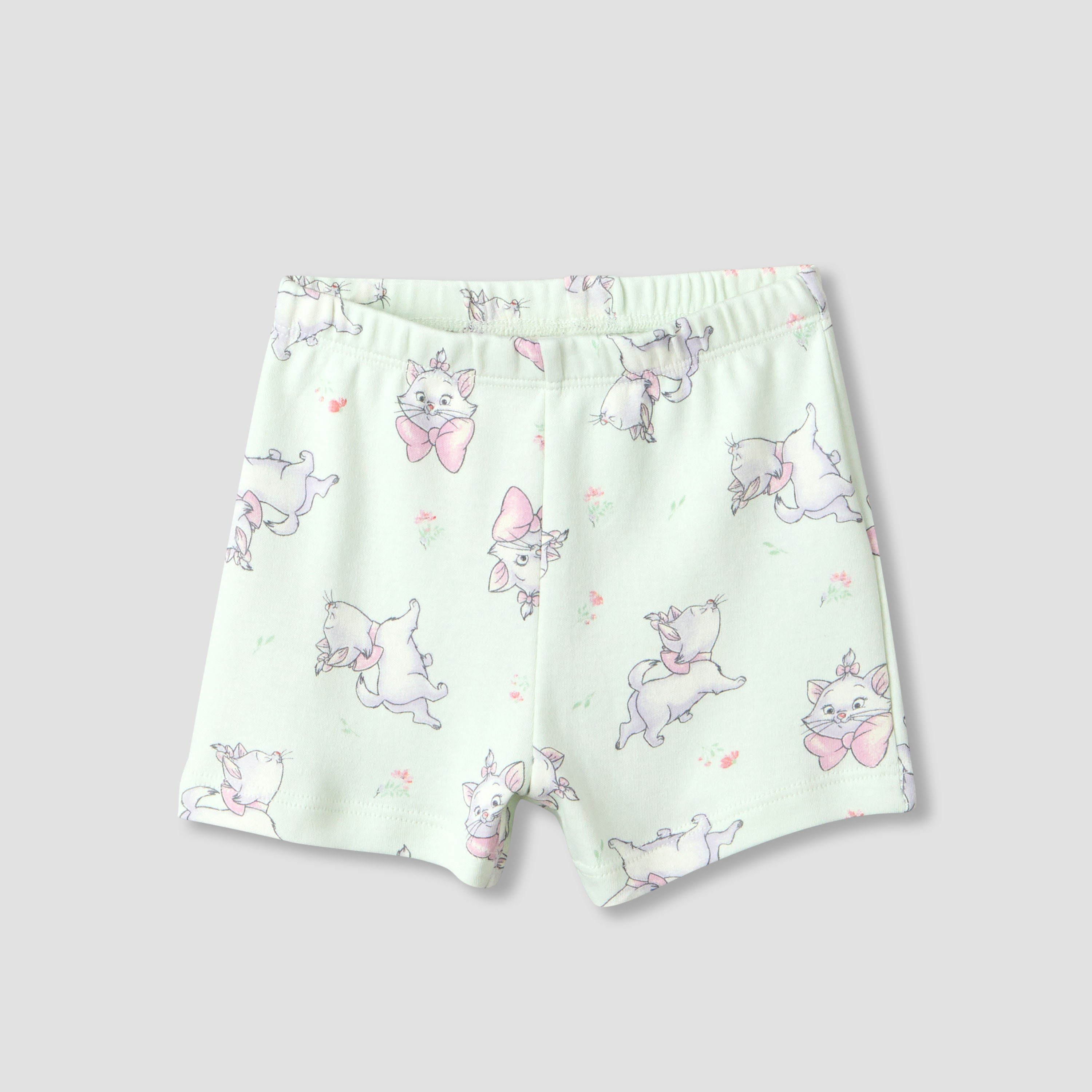 Disney Round Neck Short Sleeve T-shirt and Shorts Set with Marie Print-baby-girls-clothing-setsandcoords-image-4