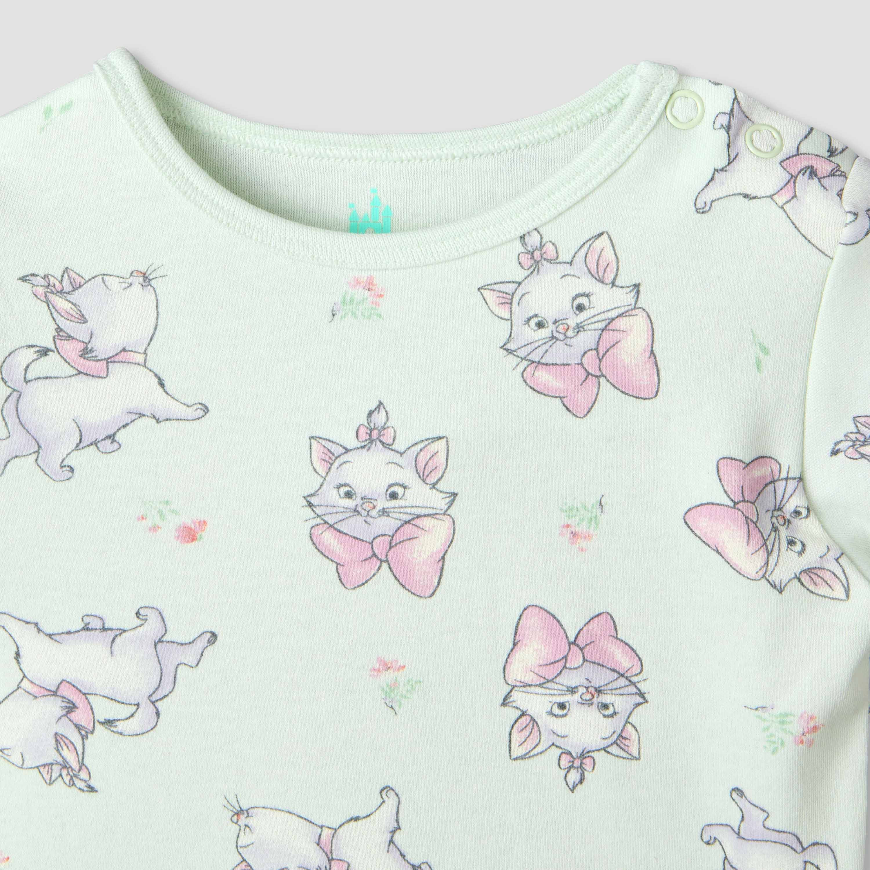 Disney Round Neck Short Sleeve T-shirt and Shorts Set with Marie Print-baby-girls-clothing-setsandcoords-image-5