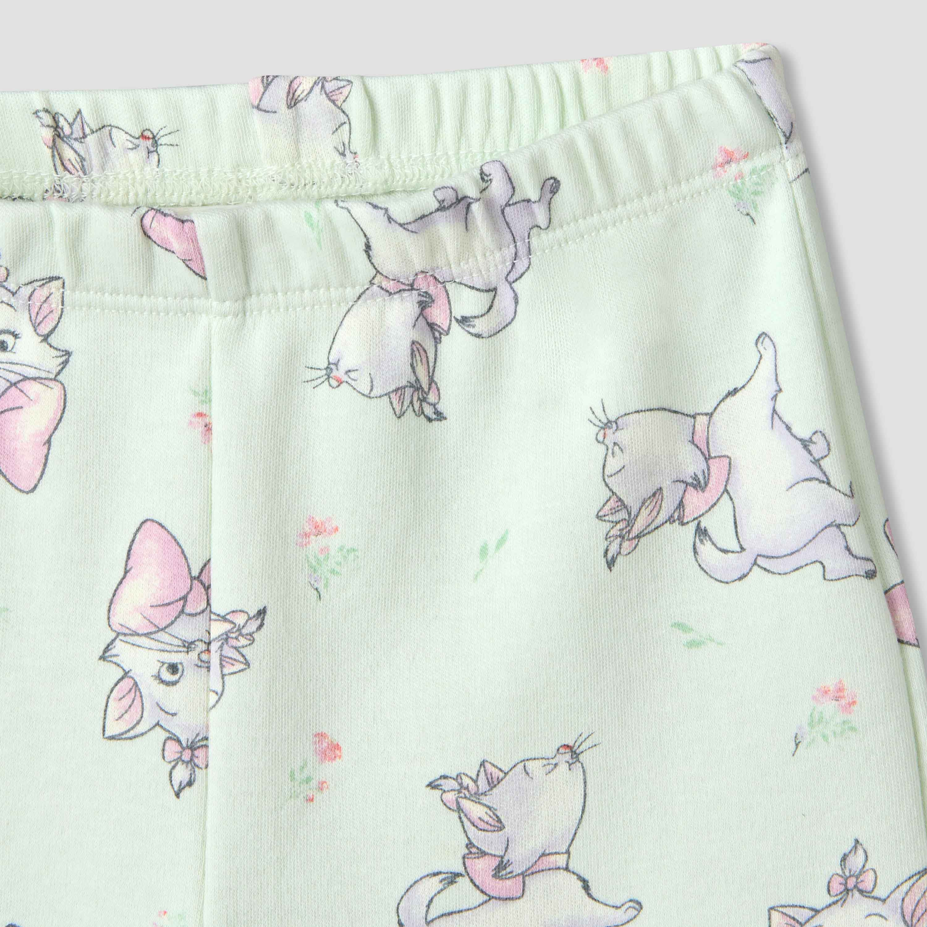 Disney Round Neck Short Sleeve T-shirt and Shorts Set with Marie Print-baby-girls-clothing-setsandcoords-image-7