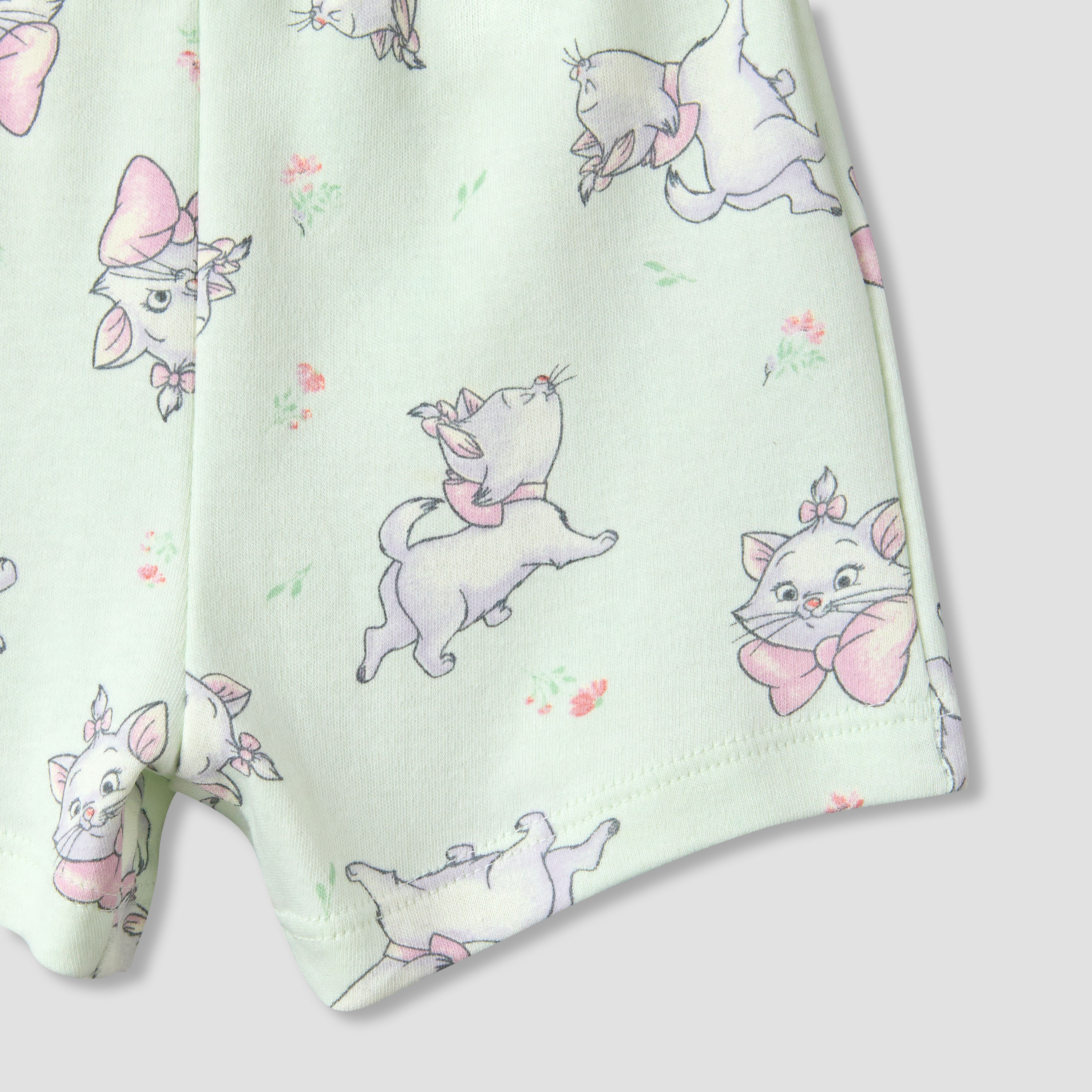 Disney Round Neck Short Sleeve T-shirt and Shorts Set with Marie Print-baby-girls-clothing-setsandcoords-image-8