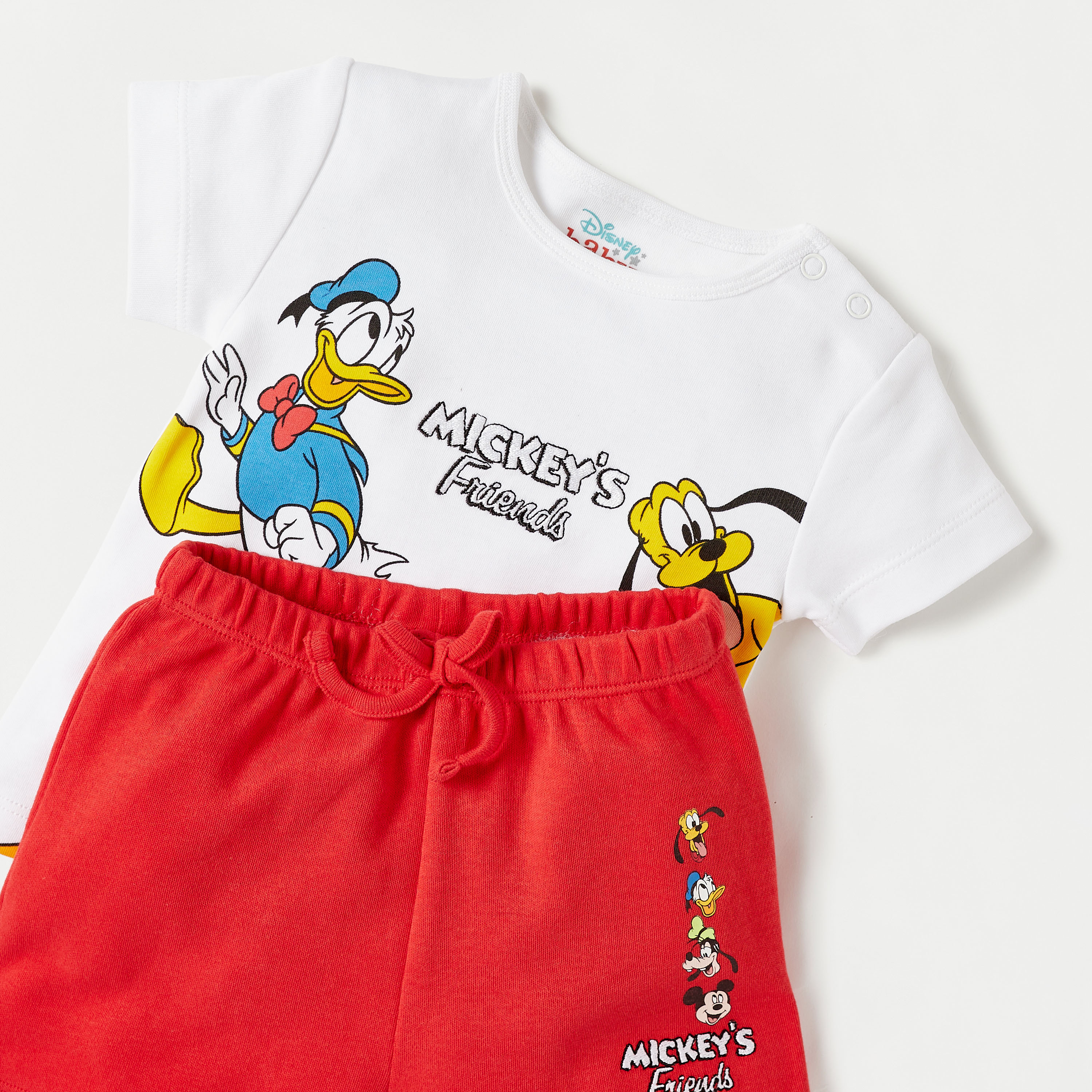Disney Mickey Mouse and Friends Print T-shirt and Shorts Set-baby-boys-clothing-setsandcoords-image-4