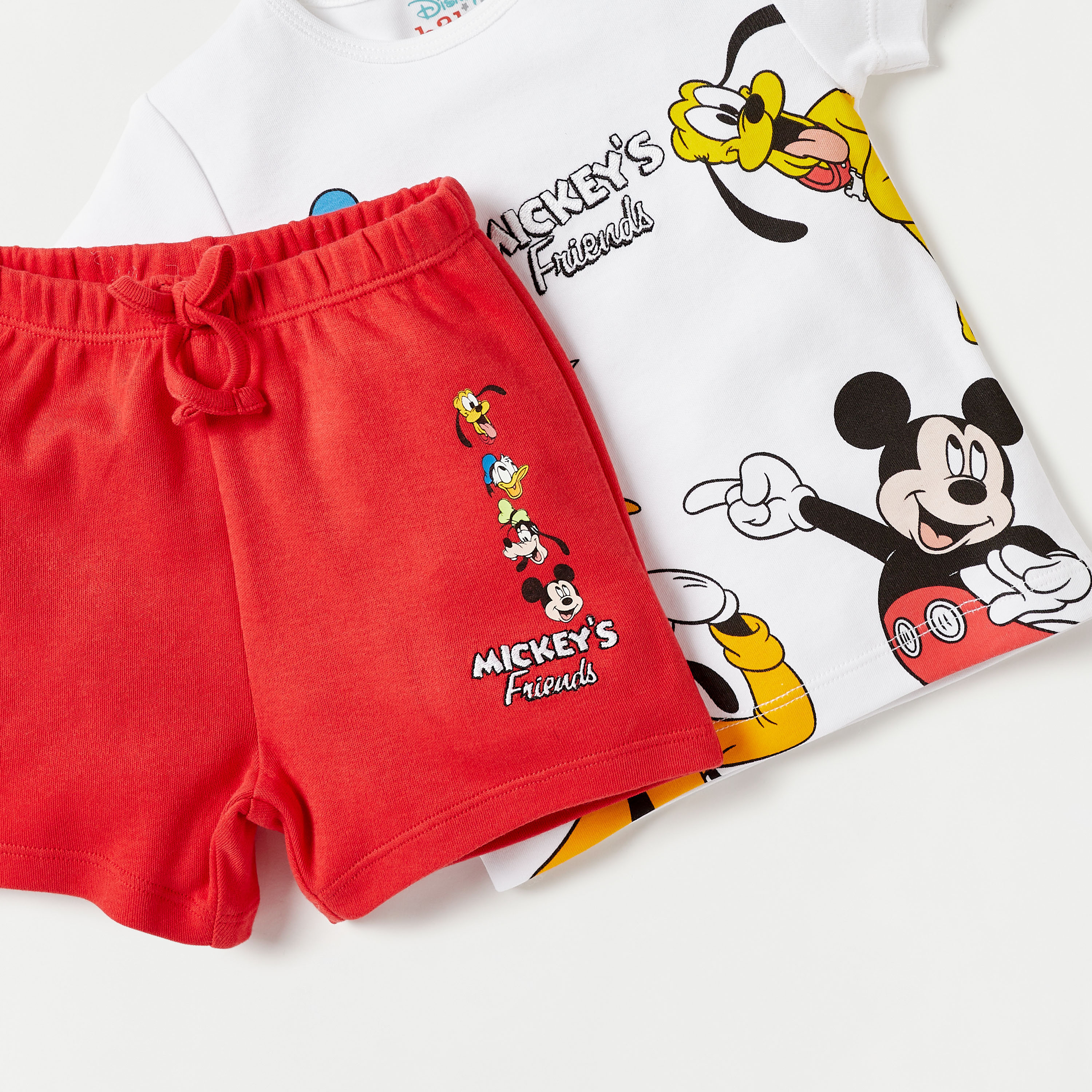 Disney Mickey Mouse and Friends Print T-shirt and Shorts Set-baby-boys-clothing-setsandcoords-image-5