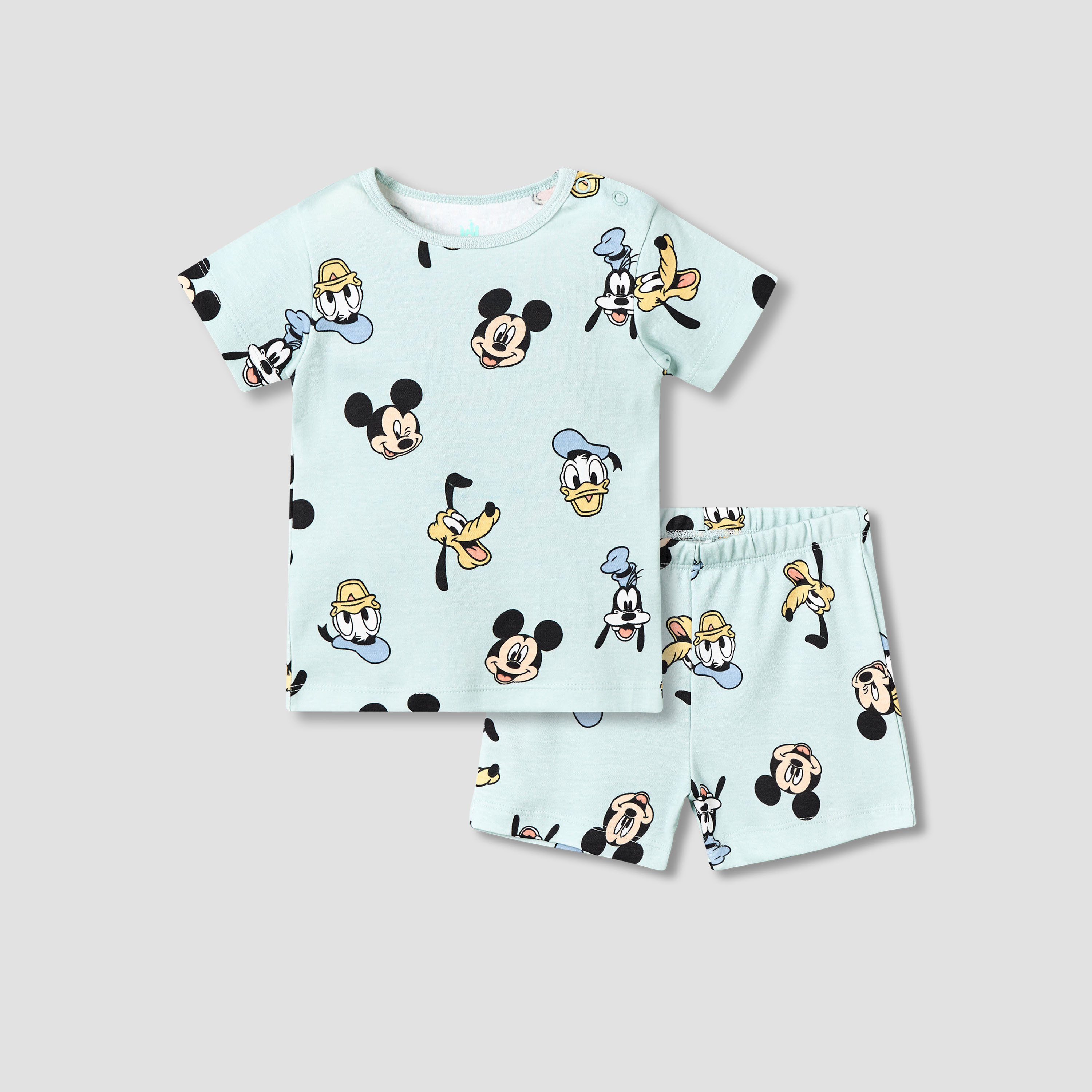 Disney Cotton Round Neck Short Sleeves T-shirt and Shorts Set with Mickey Mouse and Friends Print-baby-boys-clothing-setsandcoords-image-2