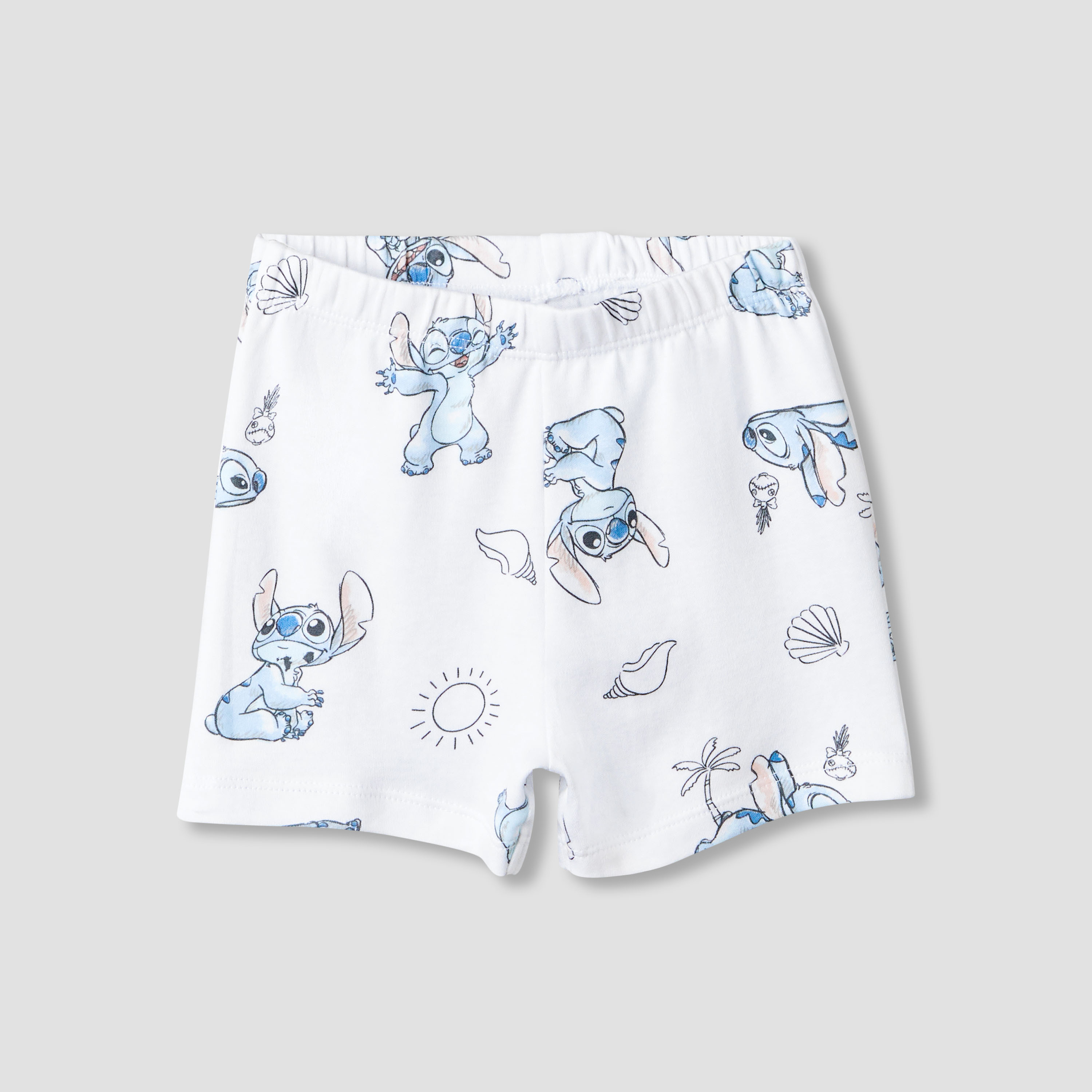 Disney Crew Neck Short Sleeves T-shirt and Shorts Set with Stitch Print-baby-boys-clothing-setsandcoords-image-4