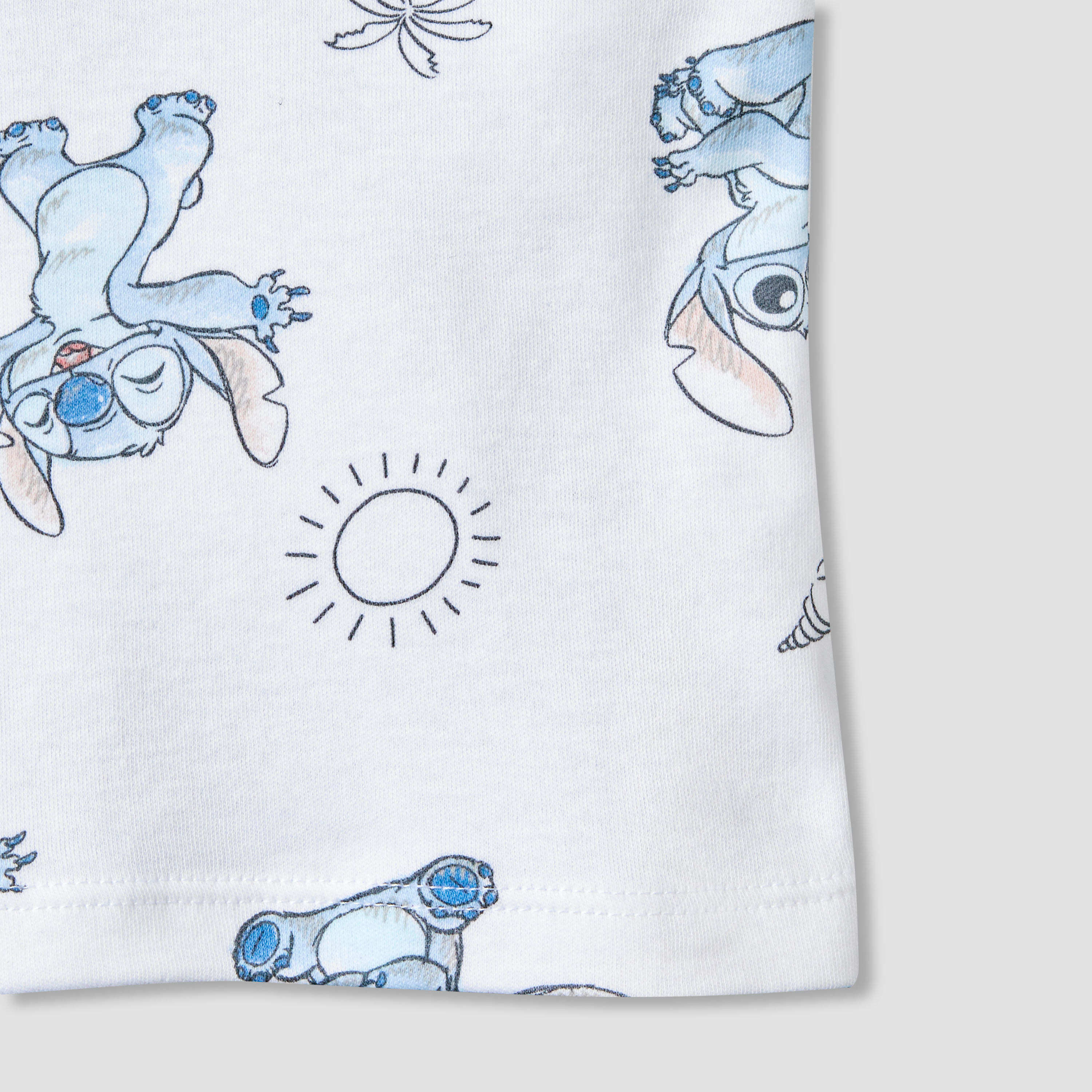 Disney Crew Neck Short Sleeves T-shirt and Shorts Set with Stitch Print-baby-boys-clothing-setsandcoords-image-6