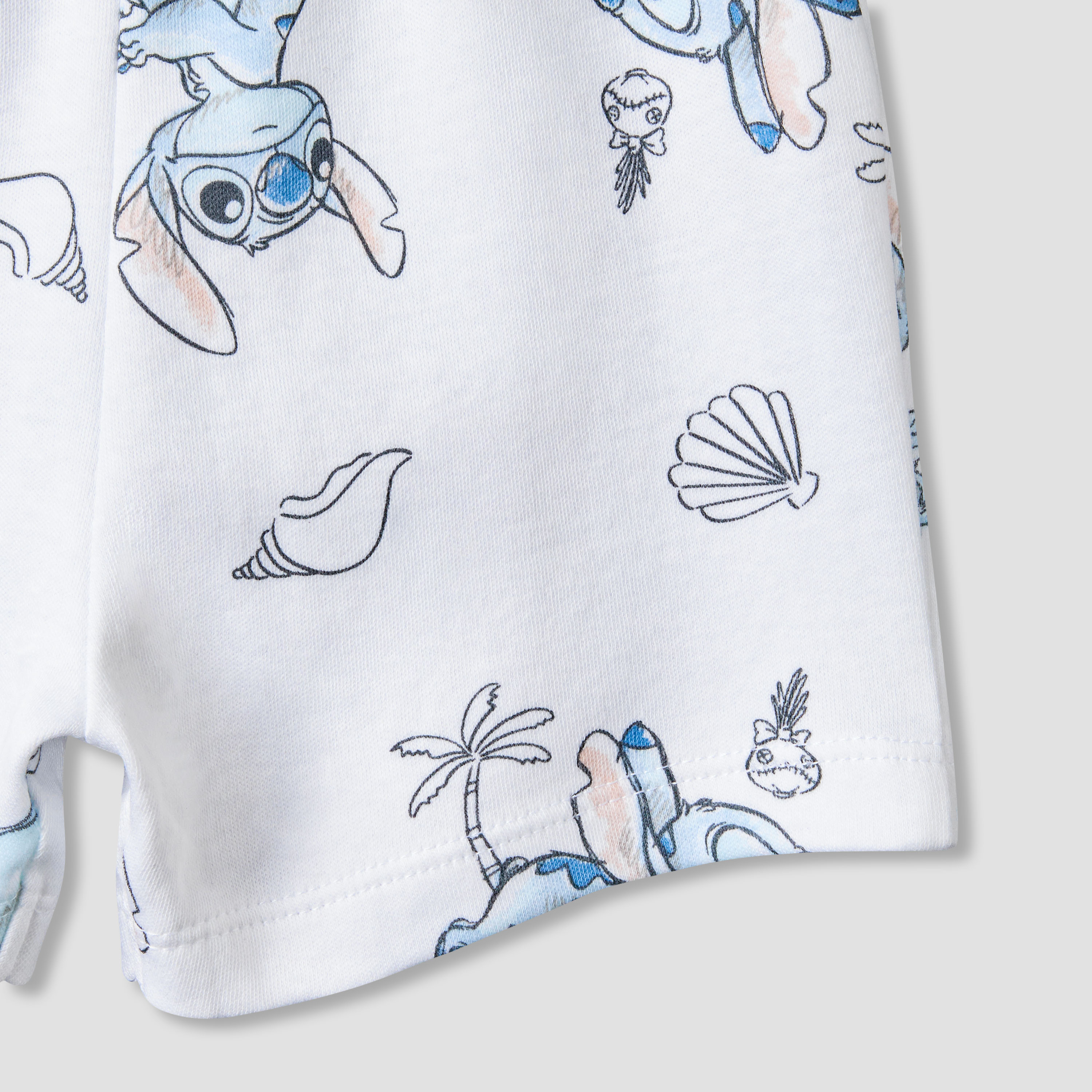 Disney Crew Neck Short Sleeves T-shirt and Shorts Set with Stitch Print-baby-boys-clothing-setsandcoords-image-8