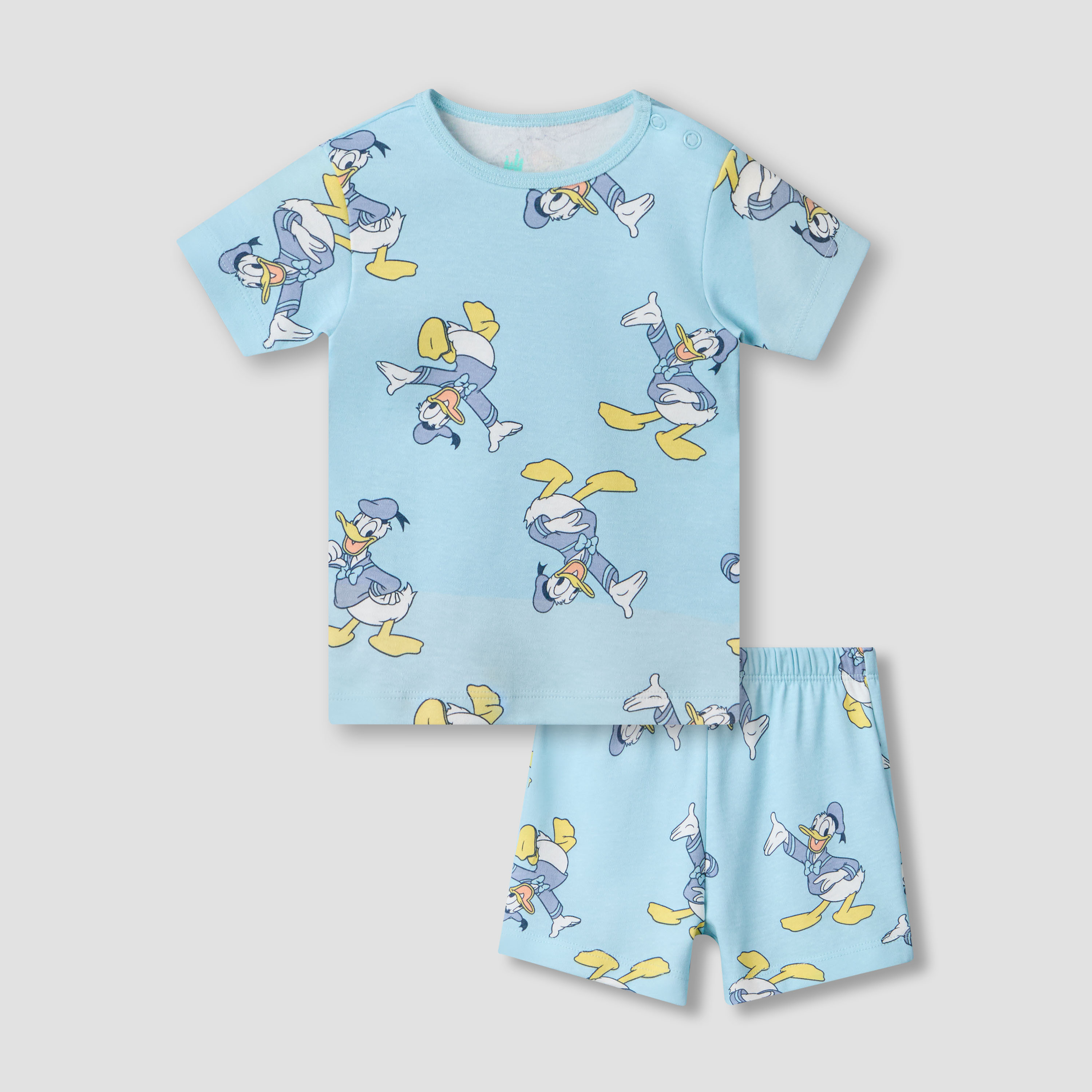 Disney Round Neck Short Sleeves T-shirt and Shorts Set with Donald Duck Print-baby-boys-clothing-setsandcoords-image-2