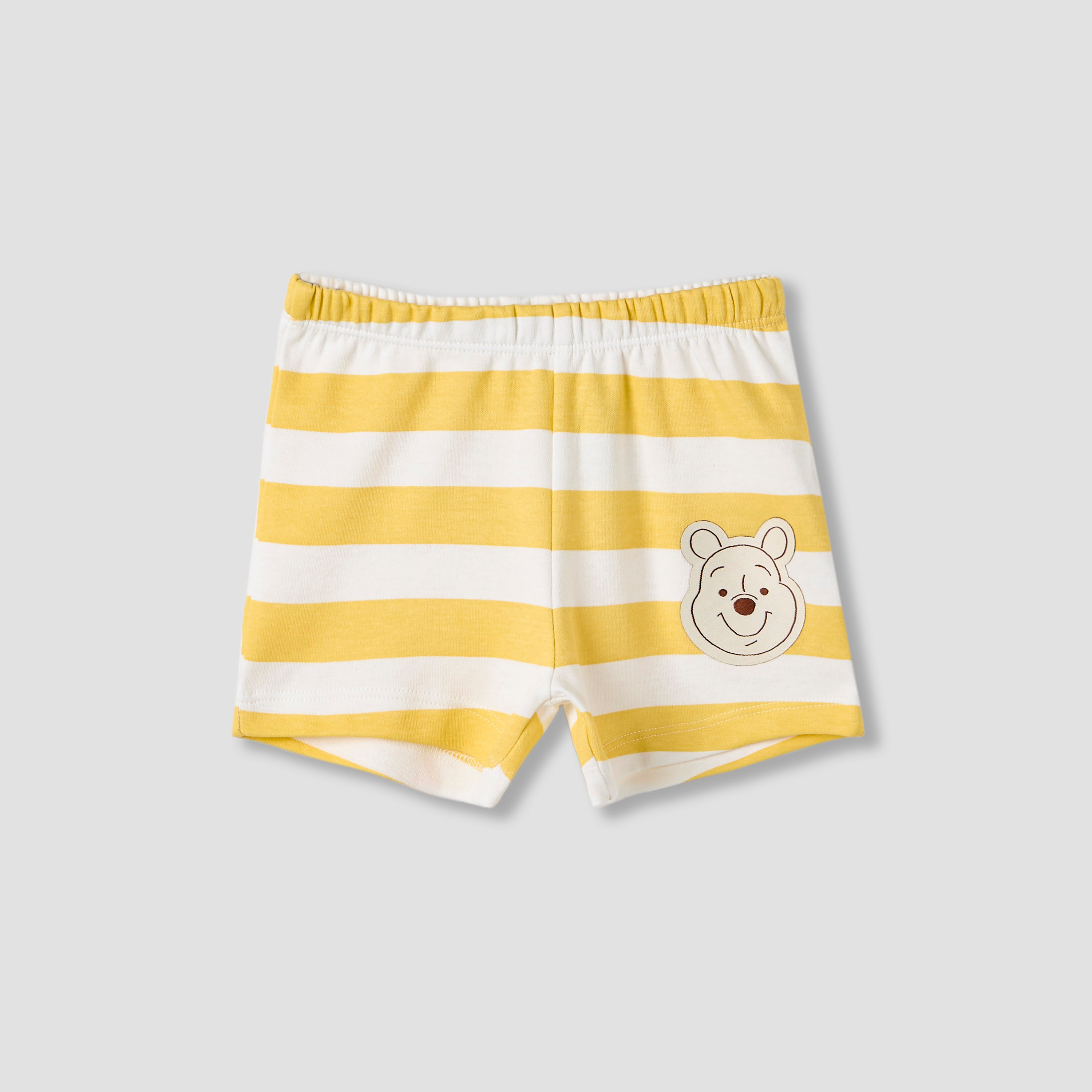 Disney Boys T-shirt and Shorts Set with Winnie-the-Pooh Print - Cotton - Short Sleeves - Round Neck-baby-boys-clothing-setsandcoords-image-3