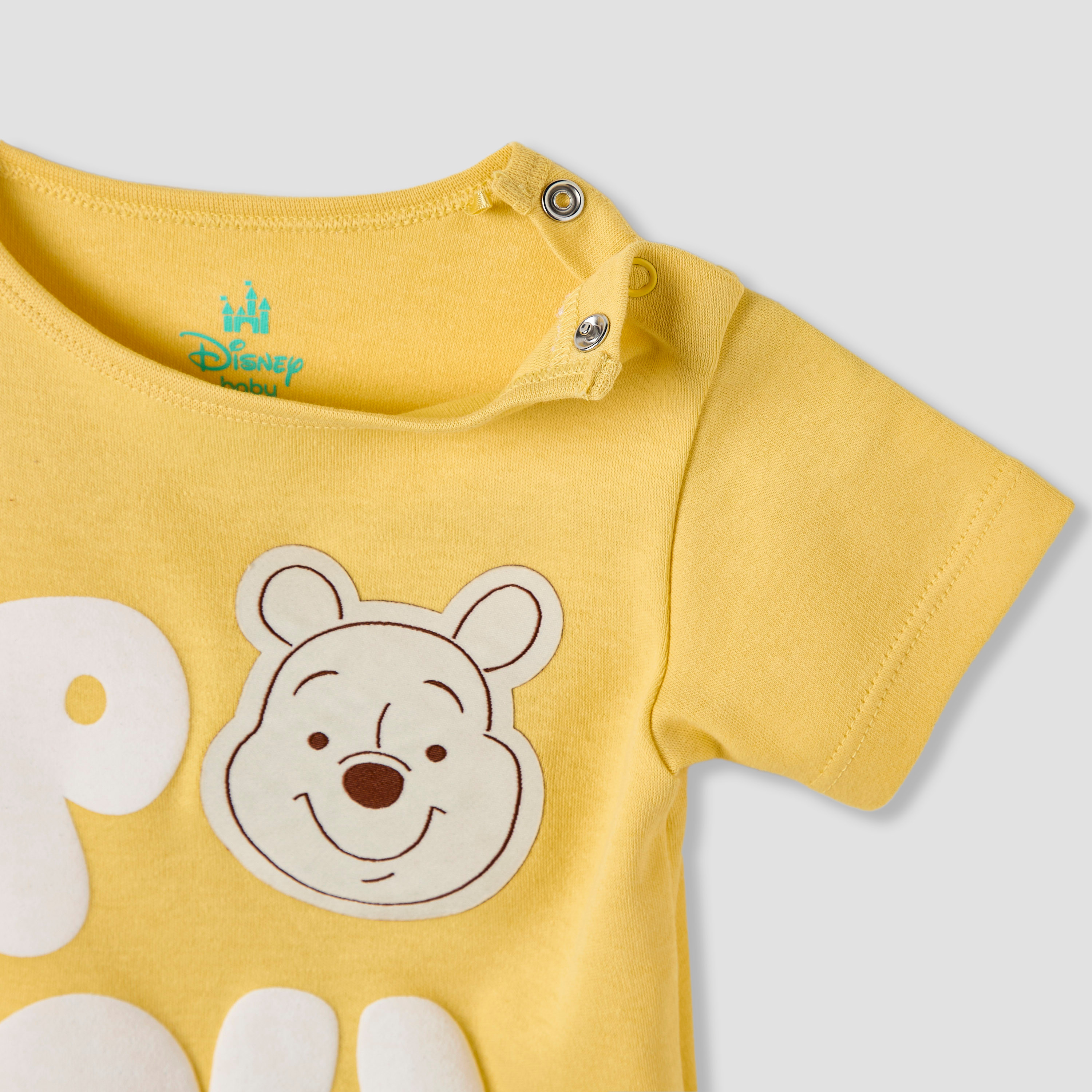 Disney Boys T-shirt and Shorts Set with Winnie-the-Pooh Print - Cotton - Short Sleeves - Round Neck-baby-boys-clothing-setsandcoords-image-4