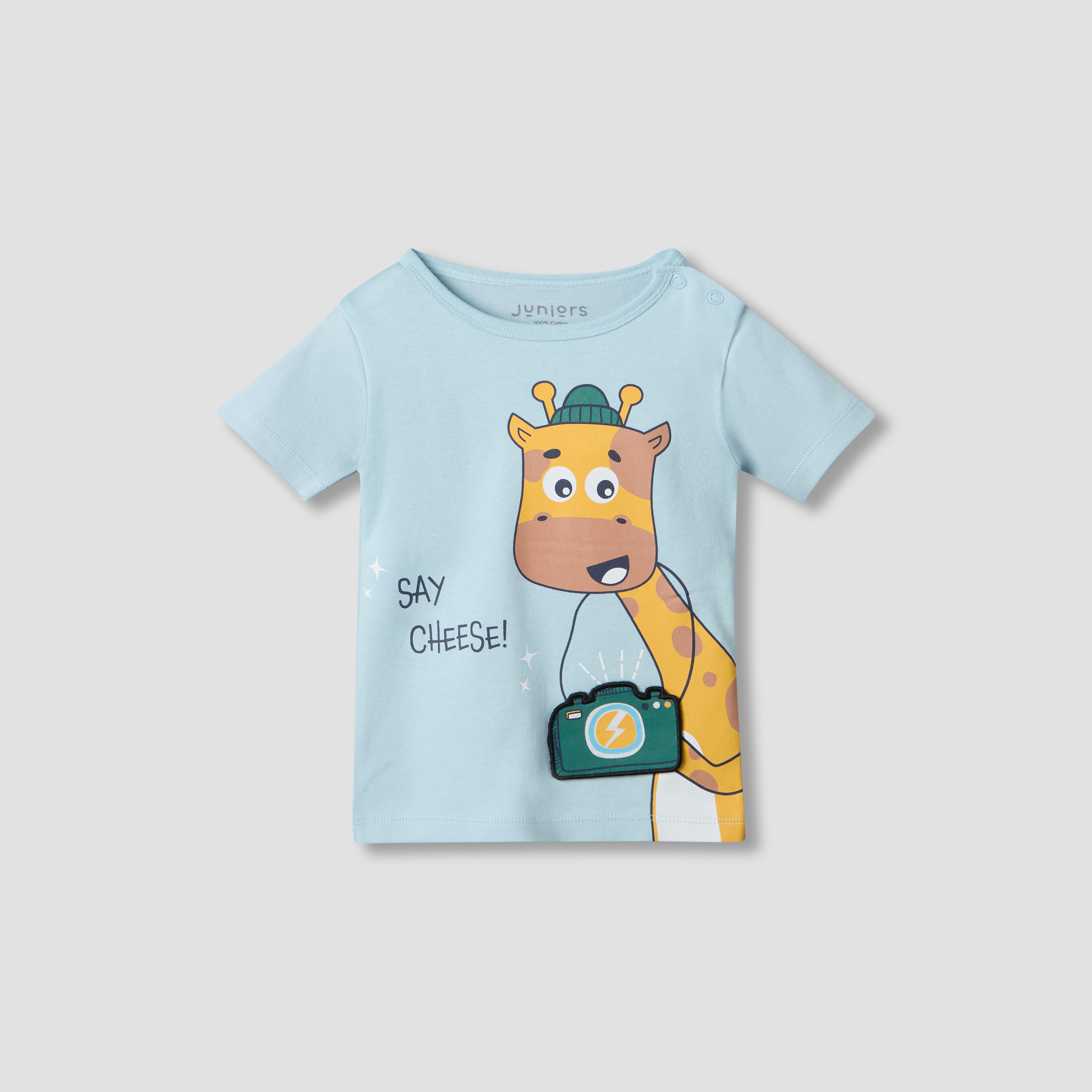 طقم شورت وتيشيرت بطبعات زرافة وياقة مستديرة وأكمام قصيرة من جونيورز-baby-boys-clothing-setsandcoords-image-3