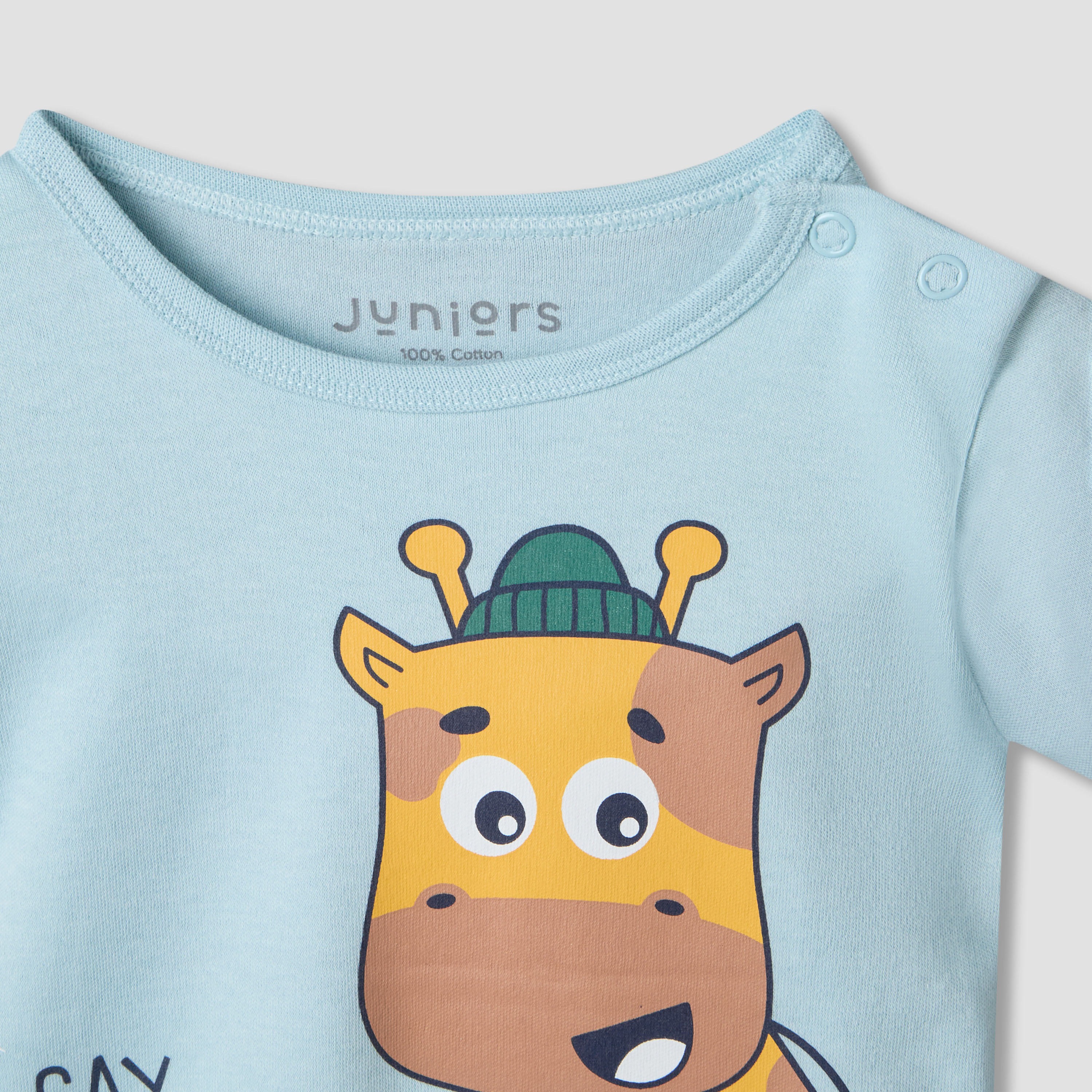 طقم شورت وتيشيرت بطبعات زرافة وياقة مستديرة وأكمام قصيرة من جونيورز-baby-boys-clothing-setsandcoords-image-5