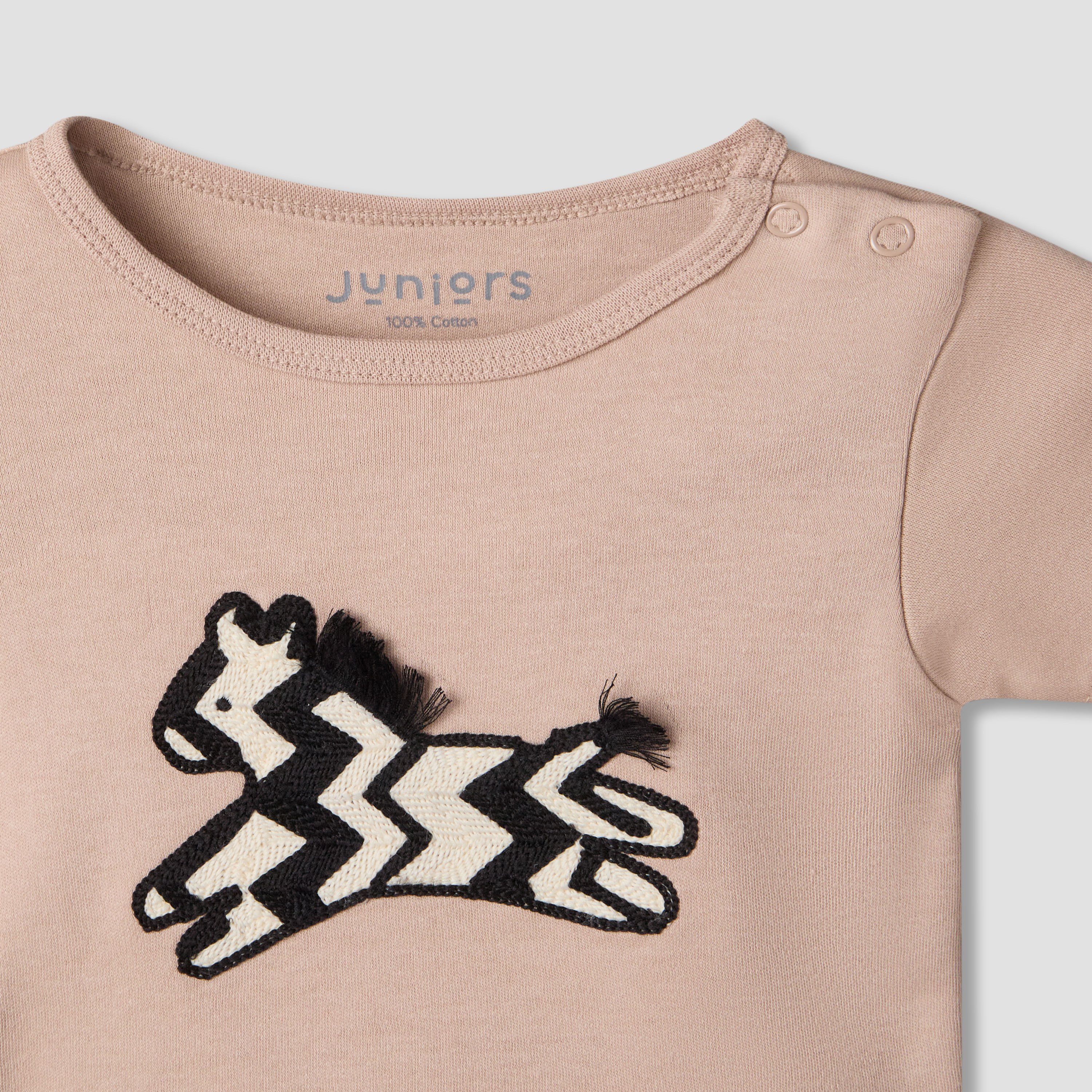 Juniors Round Neck Short Sleeve T-shirt and Shorts Set with Zebra Applique-baby-boys-clothing-setsandcoords-image-5