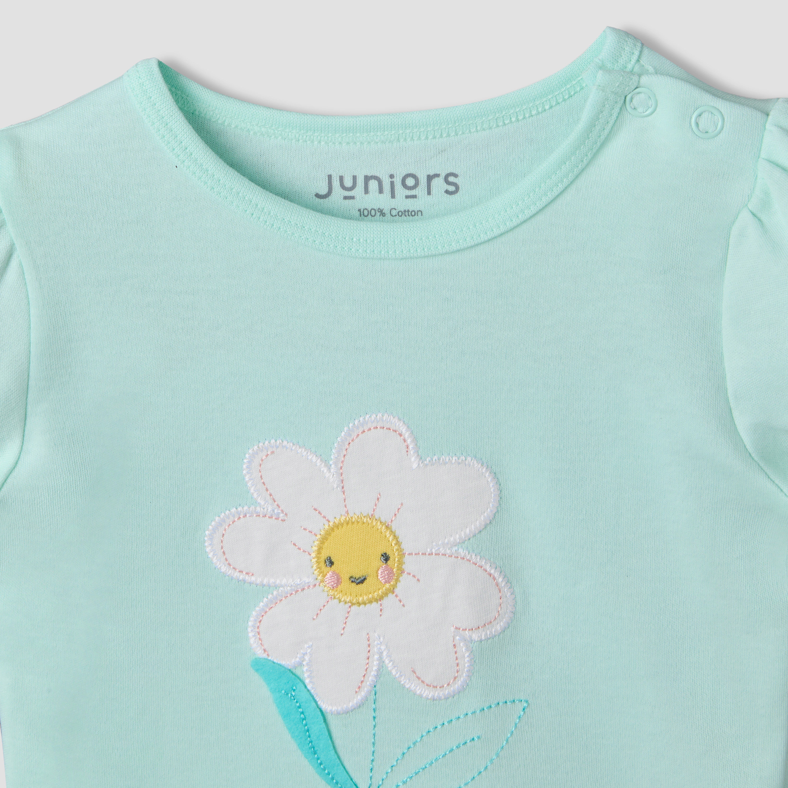 Juniors Round Neck Short Sleeves T-shirt and Shorts Set with Floral Print-baby-girls-clothing-setsandcoords-image-5