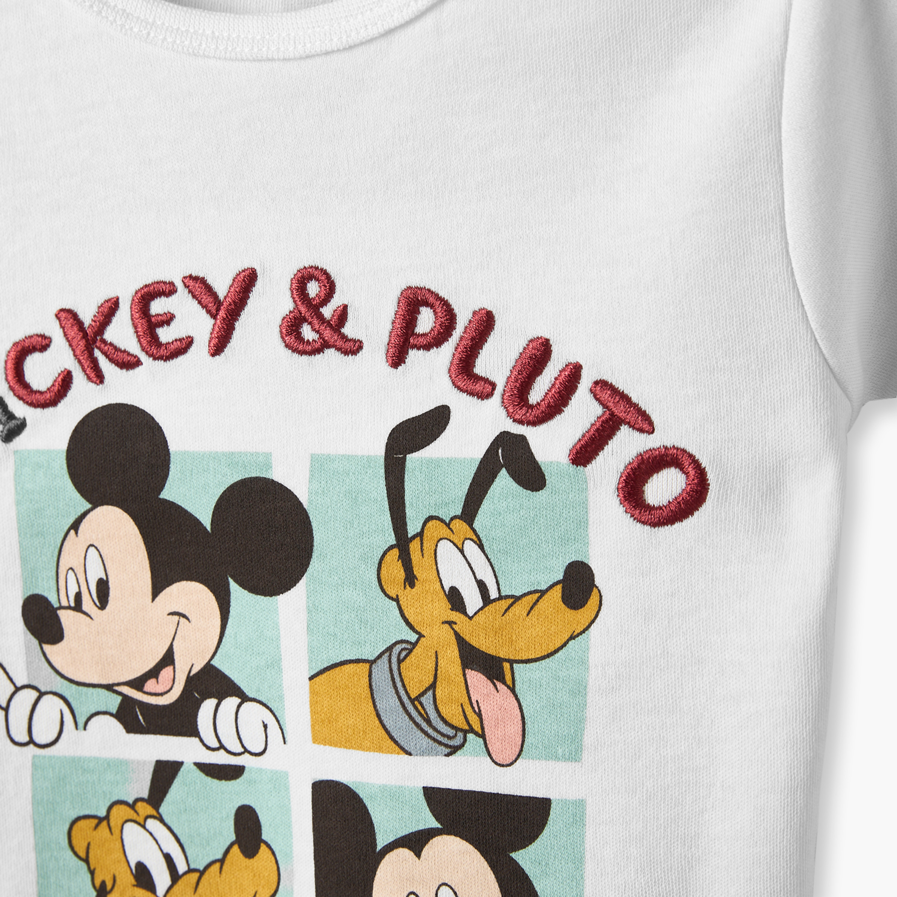 Disney Crew Neck Short Sleeves T-shirt and Shorts Set with Mickey Mouse and Pluto Print-baby-boys-clothing-setsandcoords-image-7
