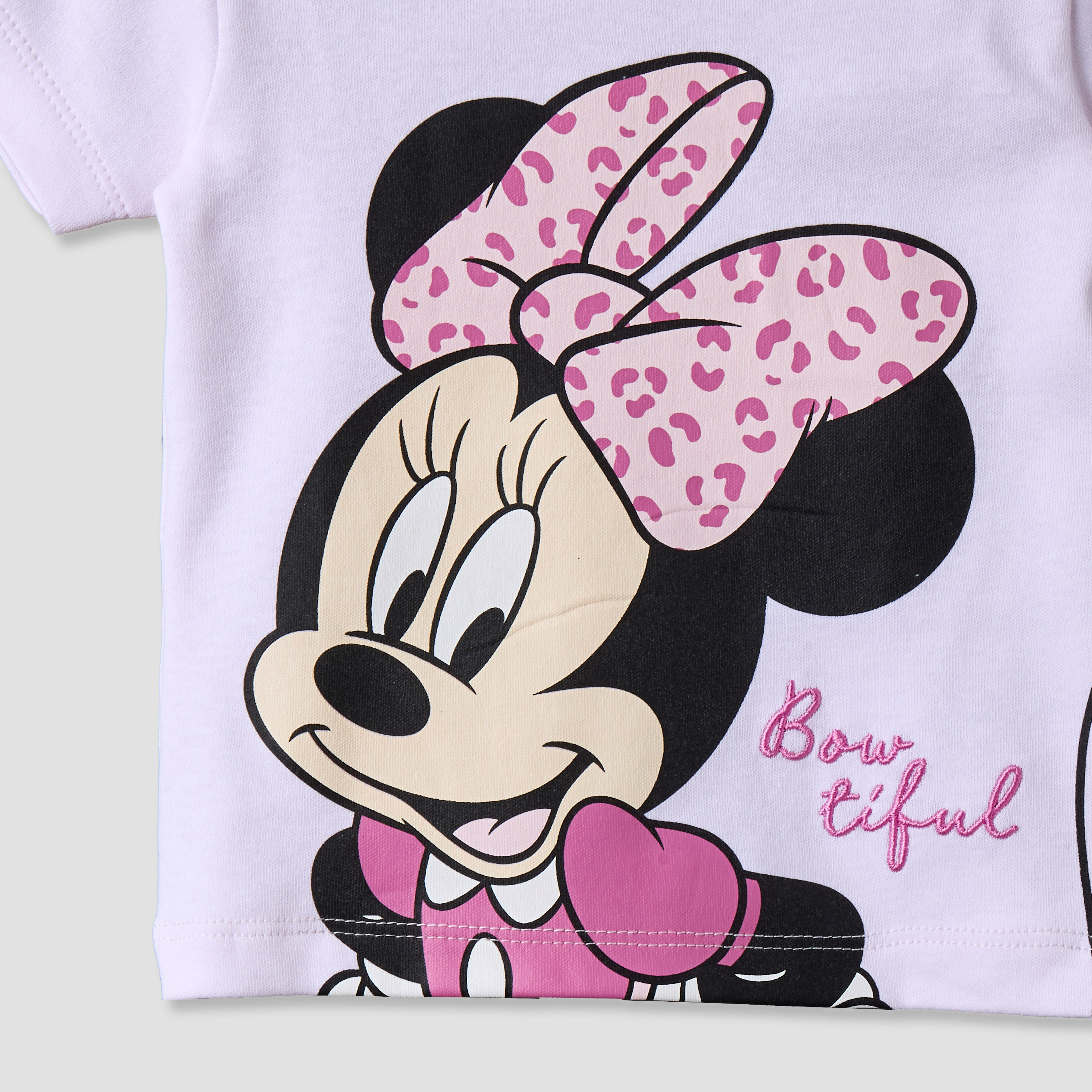 Disney Crew Neck Short Sleeve T-shirt and Shorts Set with Minnie Mouse Print-baby-girls-clothing-setsandcoords-image-6
