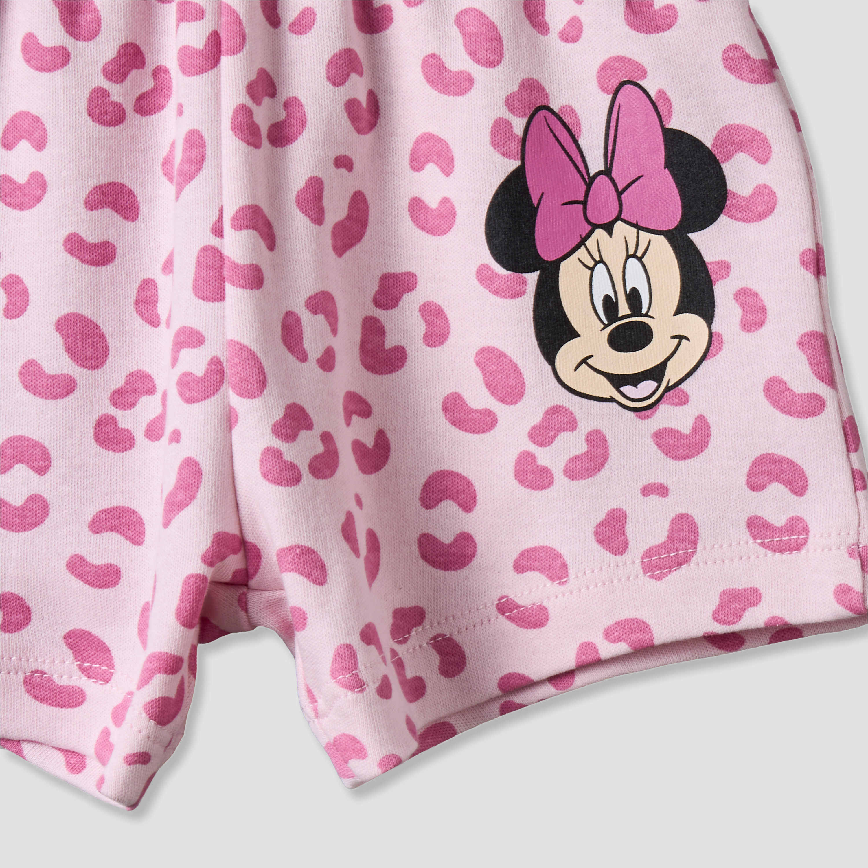 Disney Crew Neck Short Sleeve T-shirt and Shorts Set with Minnie Mouse Print-baby-girls-clothing-setsandcoords-image-9