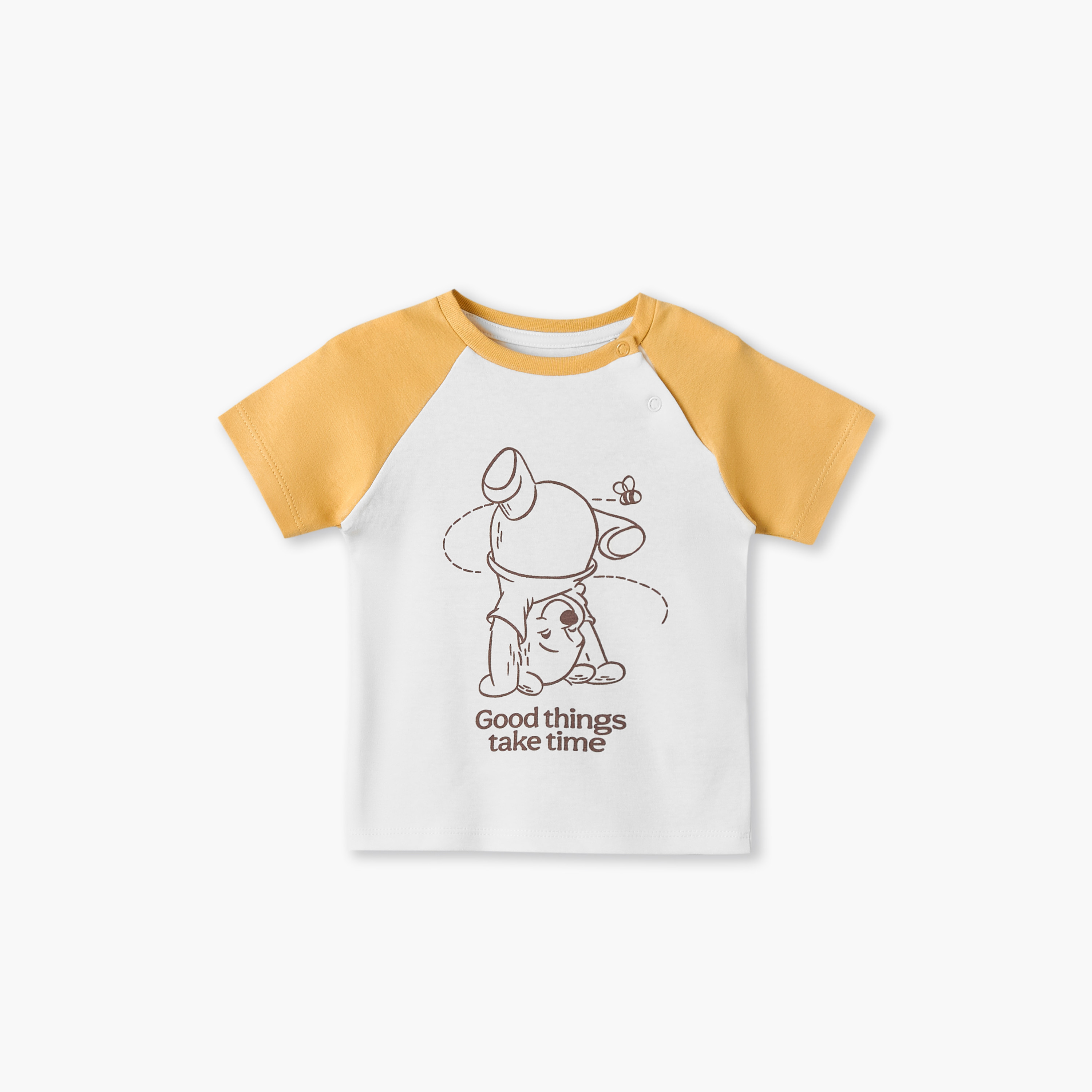 طقم تيشيرت وشورت بياقة مستديرة وأكمام قصيرة بطبعة ويني ذا بوه من ديزني-baby-boys-clothing-setsandcoords-image-2