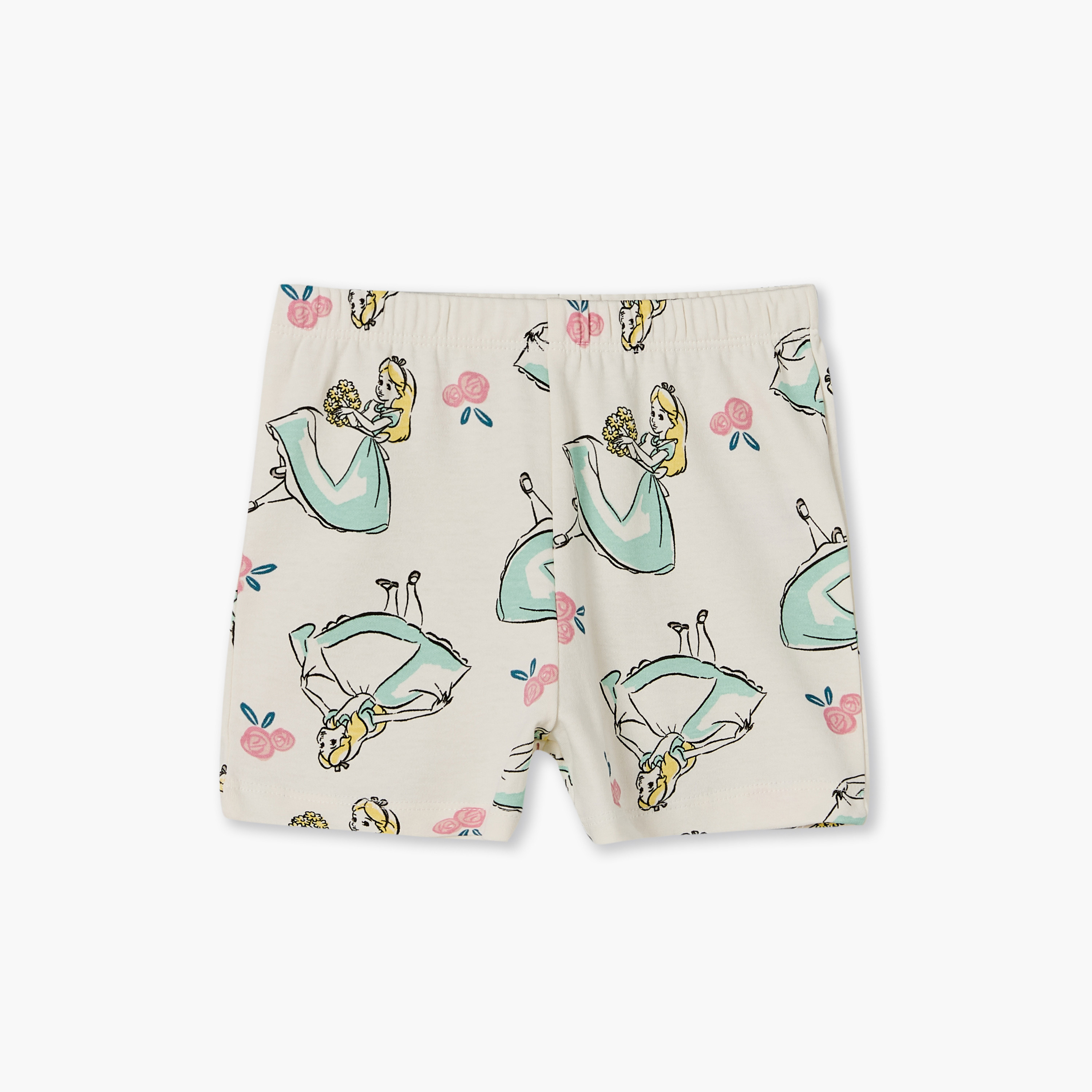 طقم مكون من تي شيرت بياقة دائرية وأكمام قصيرة وشورت مزين بطبعة أورورا من ديزني-baby-girls-clothing-setsandcoords-image-4
