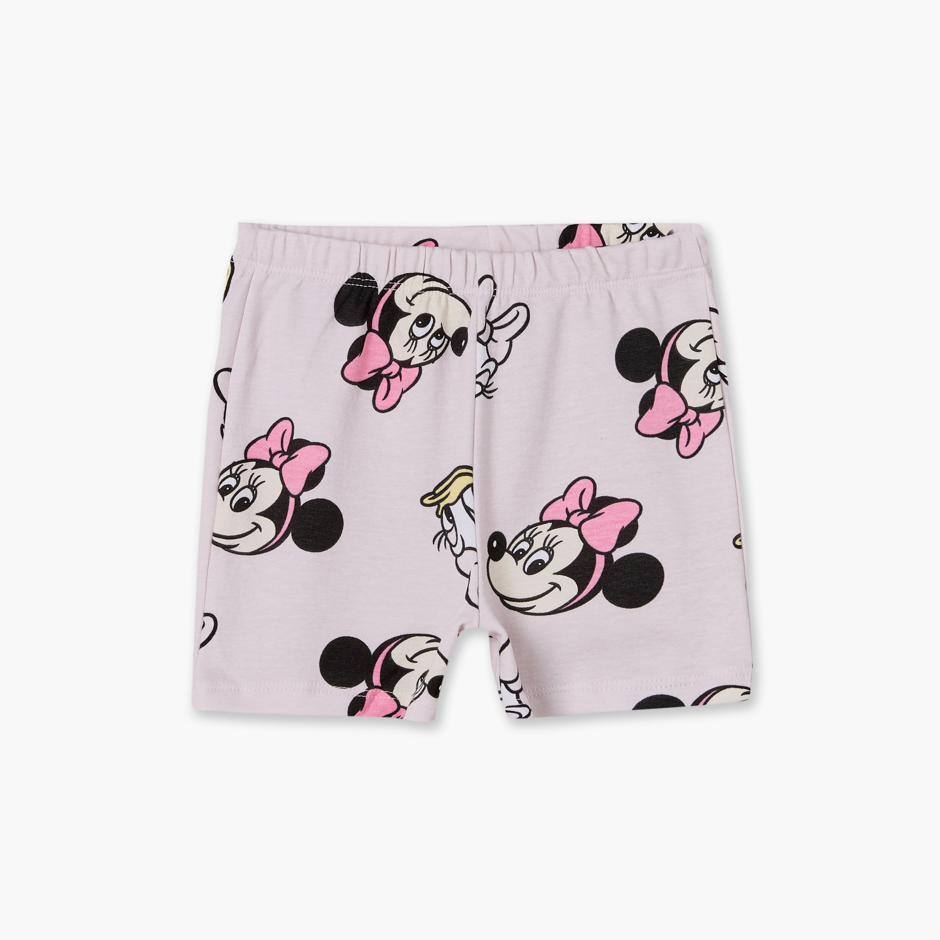 Disney Round Neck Short Sleeves T-shirt and Shorts Set with Minnie Mouse Print-baby-girls-clothing-setsandcoords-image-4