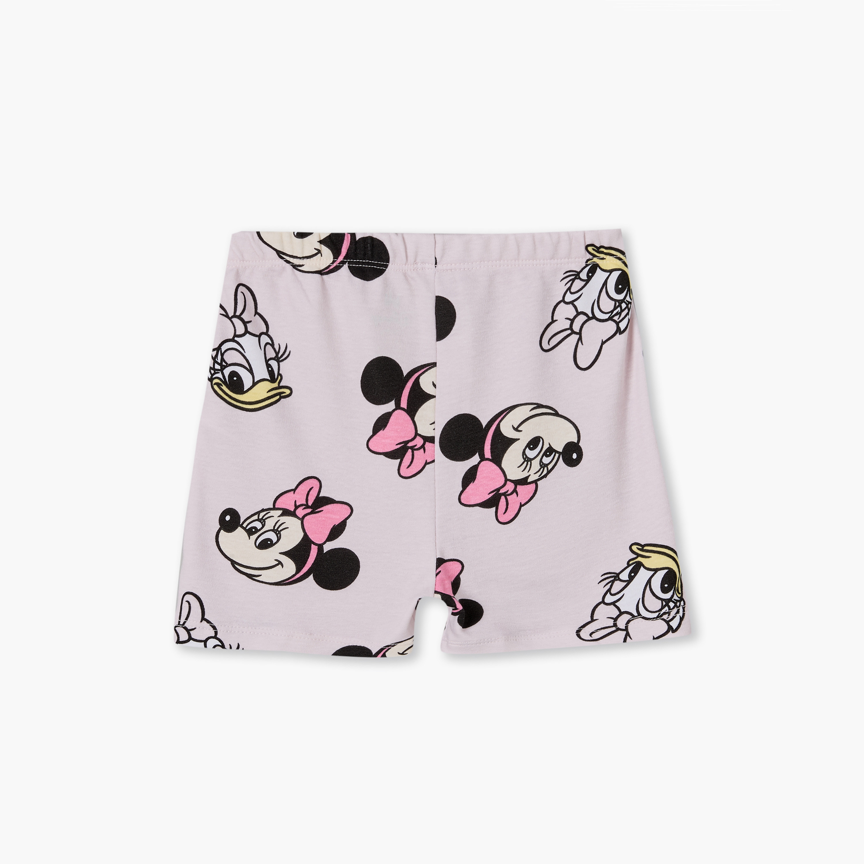 Disney Round Neck Short Sleeves T-shirt and Shorts Set with Minnie Mouse Print-baby-girls-clothing-setsandcoords-image-5
