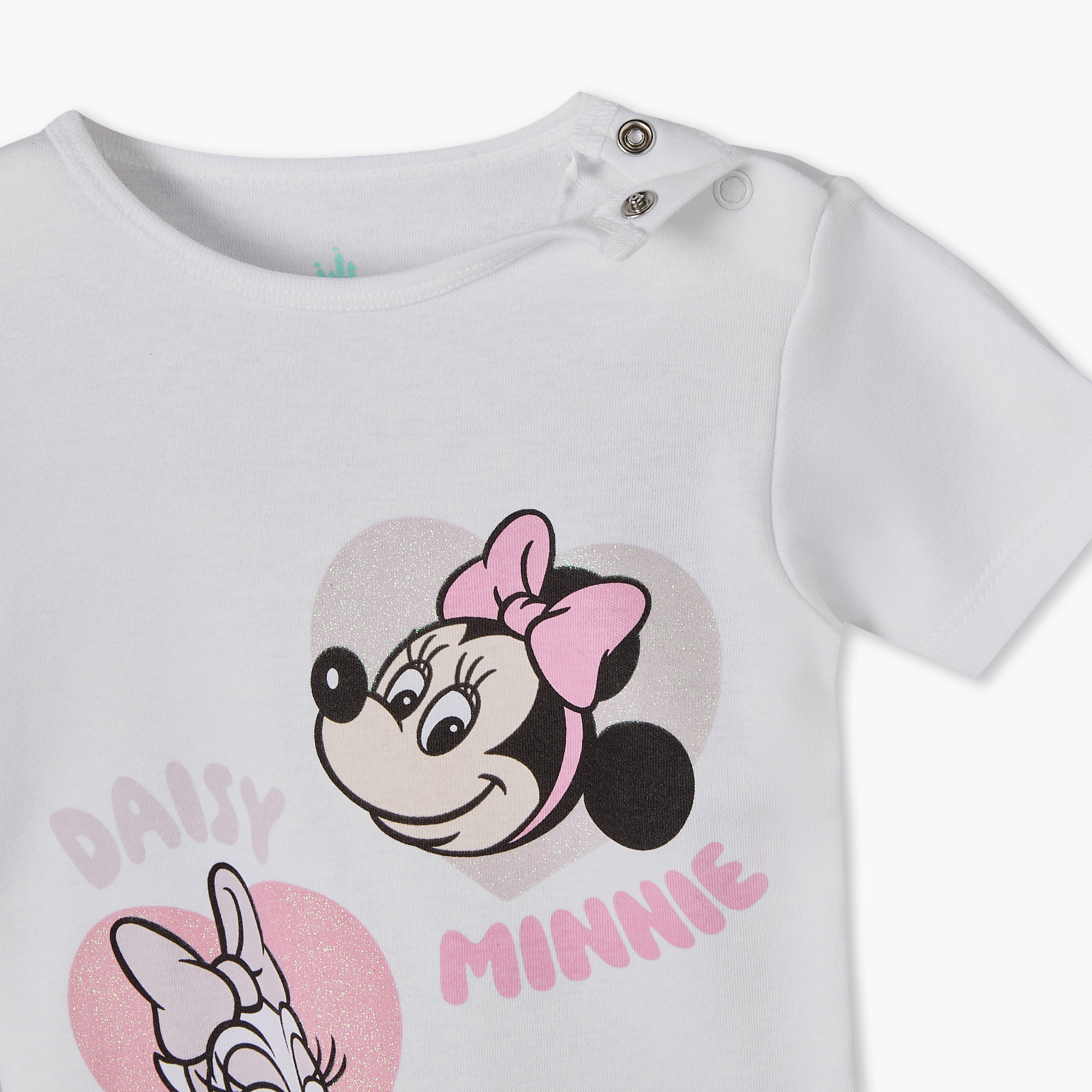 Disney Round Neck Short Sleeves T-shirt and Shorts Set with Minnie Mouse Print-baby-girls-clothing-setsandcoords-image-6