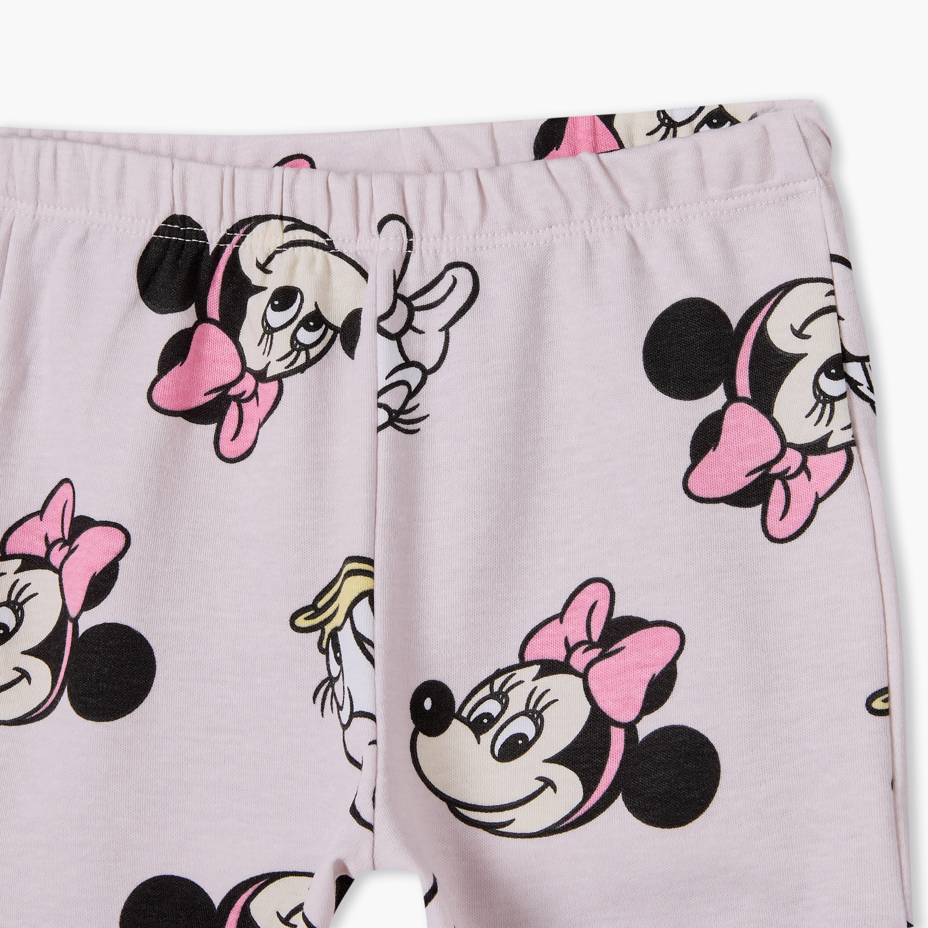 Disney Round Neck Short Sleeves T-shirt and Shorts Set with Minnie Mouse Print-baby-girls-clothing-setsandcoords-image-8