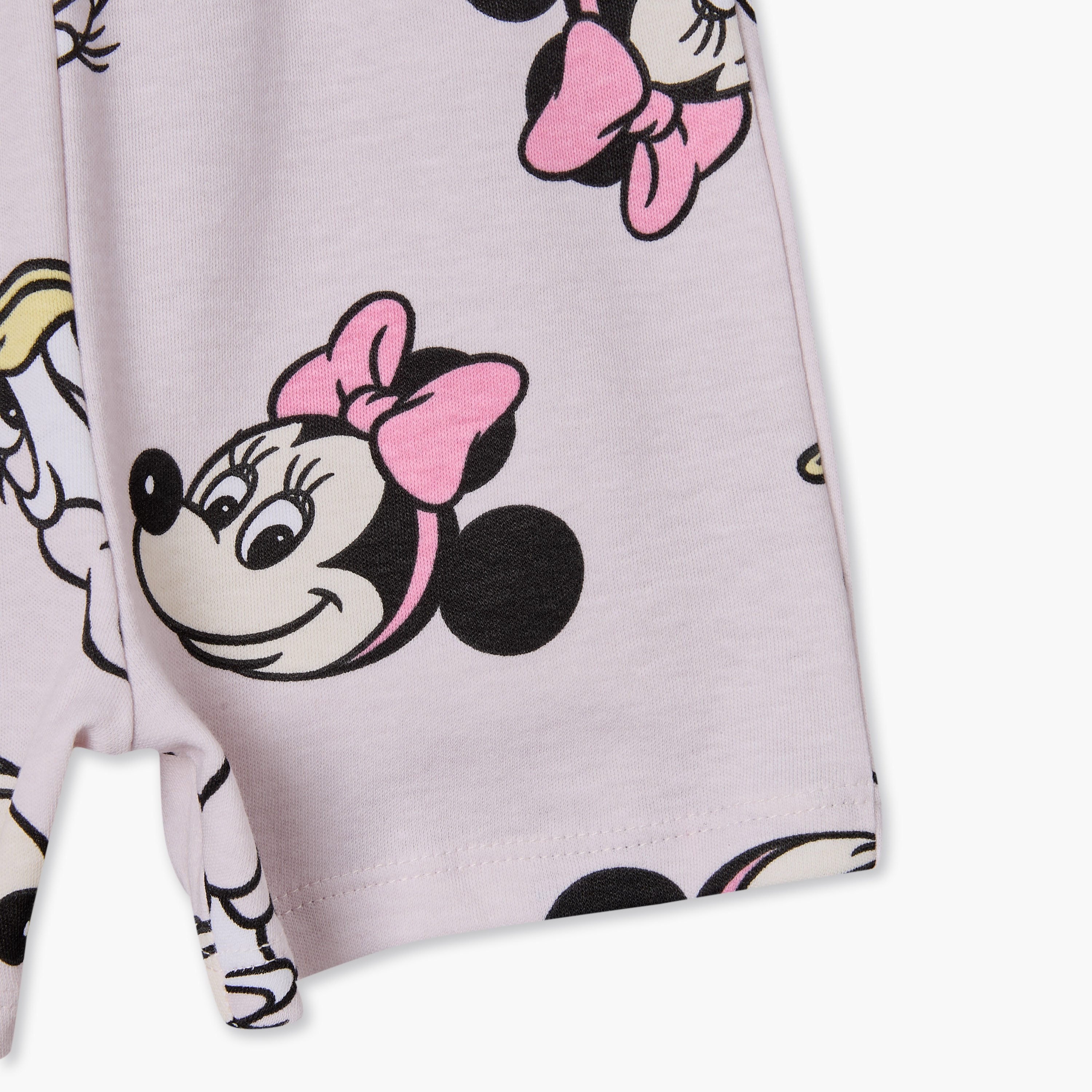 Disney Round Neck Short Sleeves T-shirt and Shorts Set with Minnie Mouse Print-baby-girls-clothing-setsandcoords-image-9