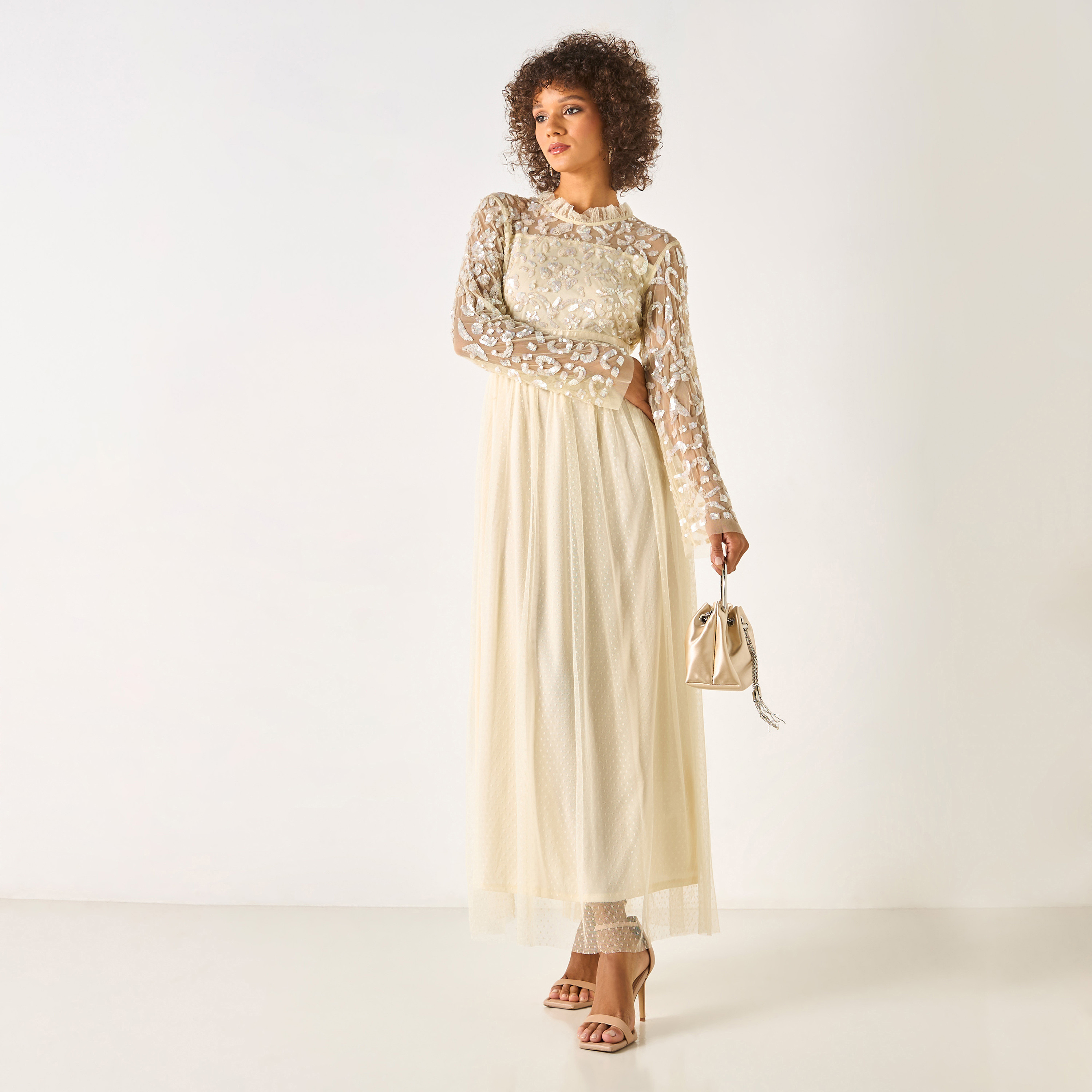 فستان ماكسي مزيّن بالترتر بأكمام طويلة من تشارمي-women-clothing-dresses-image-1