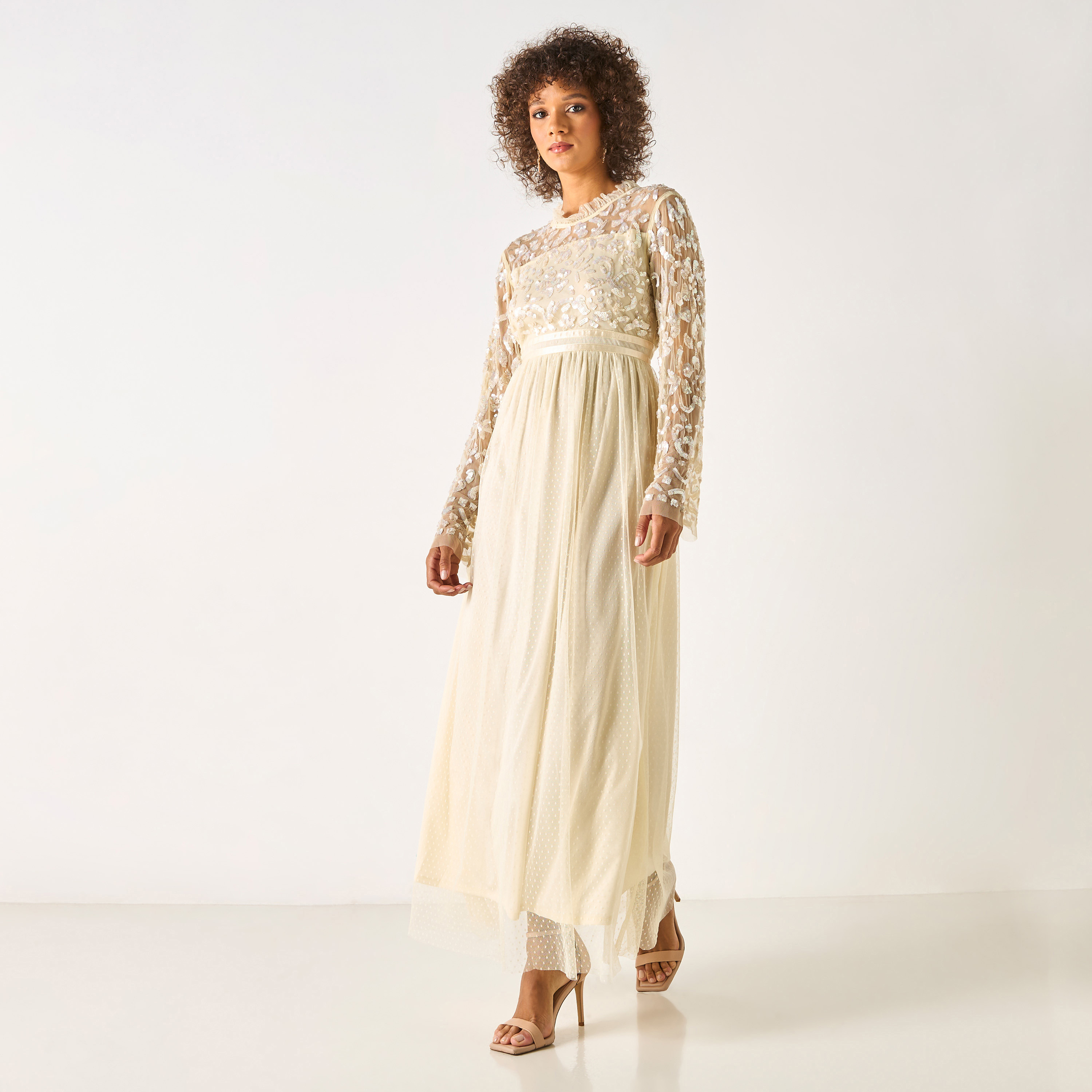 فستان ماكسي مزيّن بالترتر بأكمام طويلة من تشارمي-women-clothing-dresses-image-2