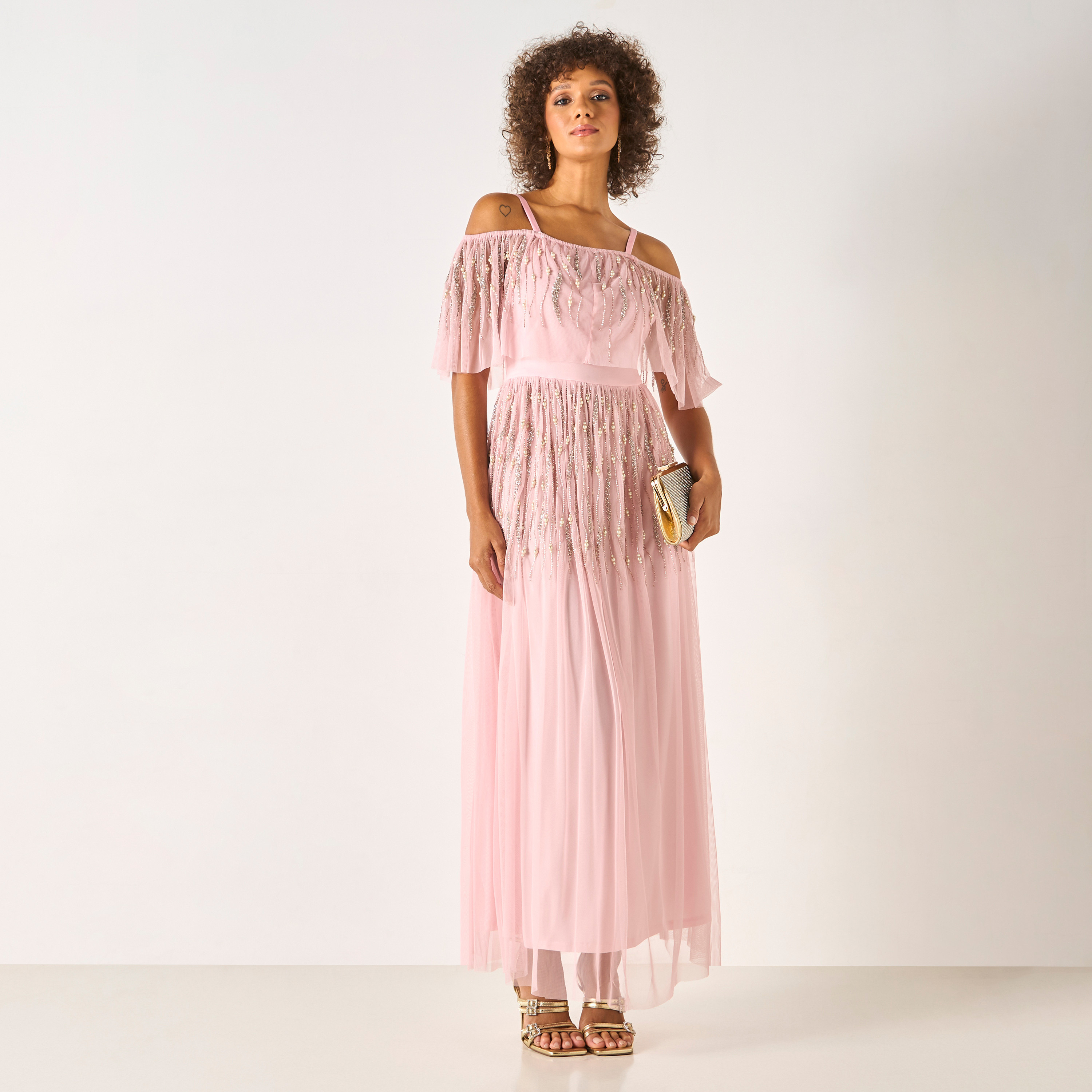 CHARME Sequin Embellished Off-Shoulder Maxi Dress-women-clothing-dresses-image-1