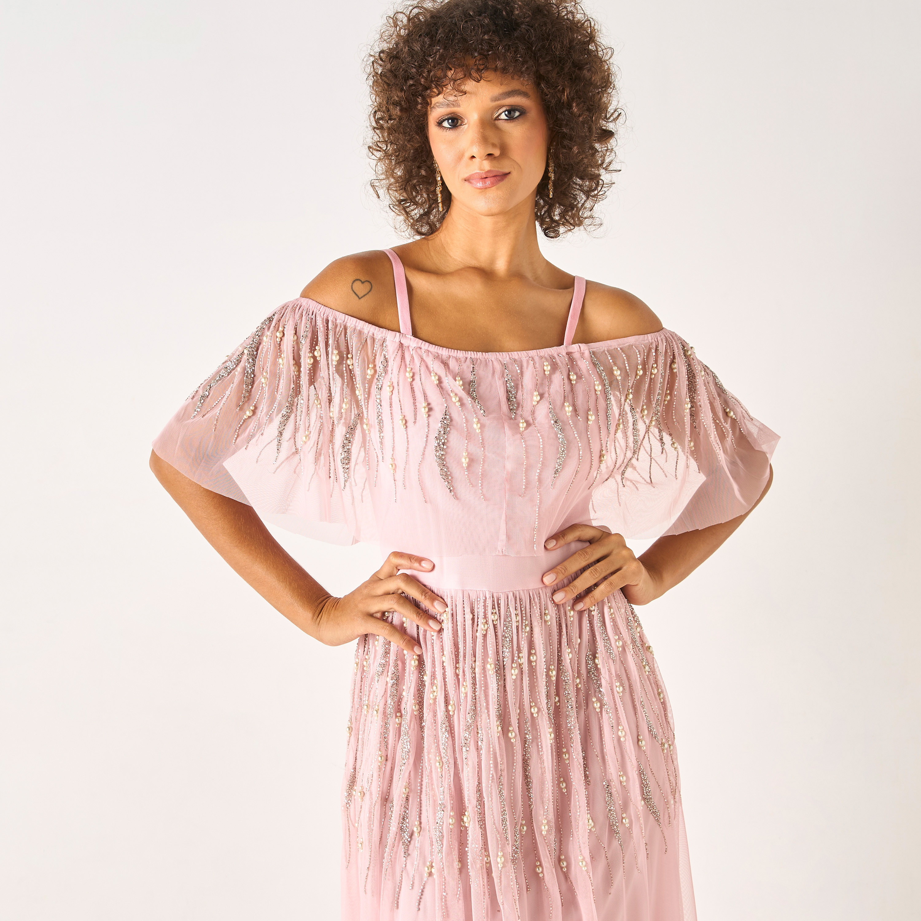 CHARME Sequin Embellished Off-Shoulder Maxi Dress-women-clothing-dresses-image-4