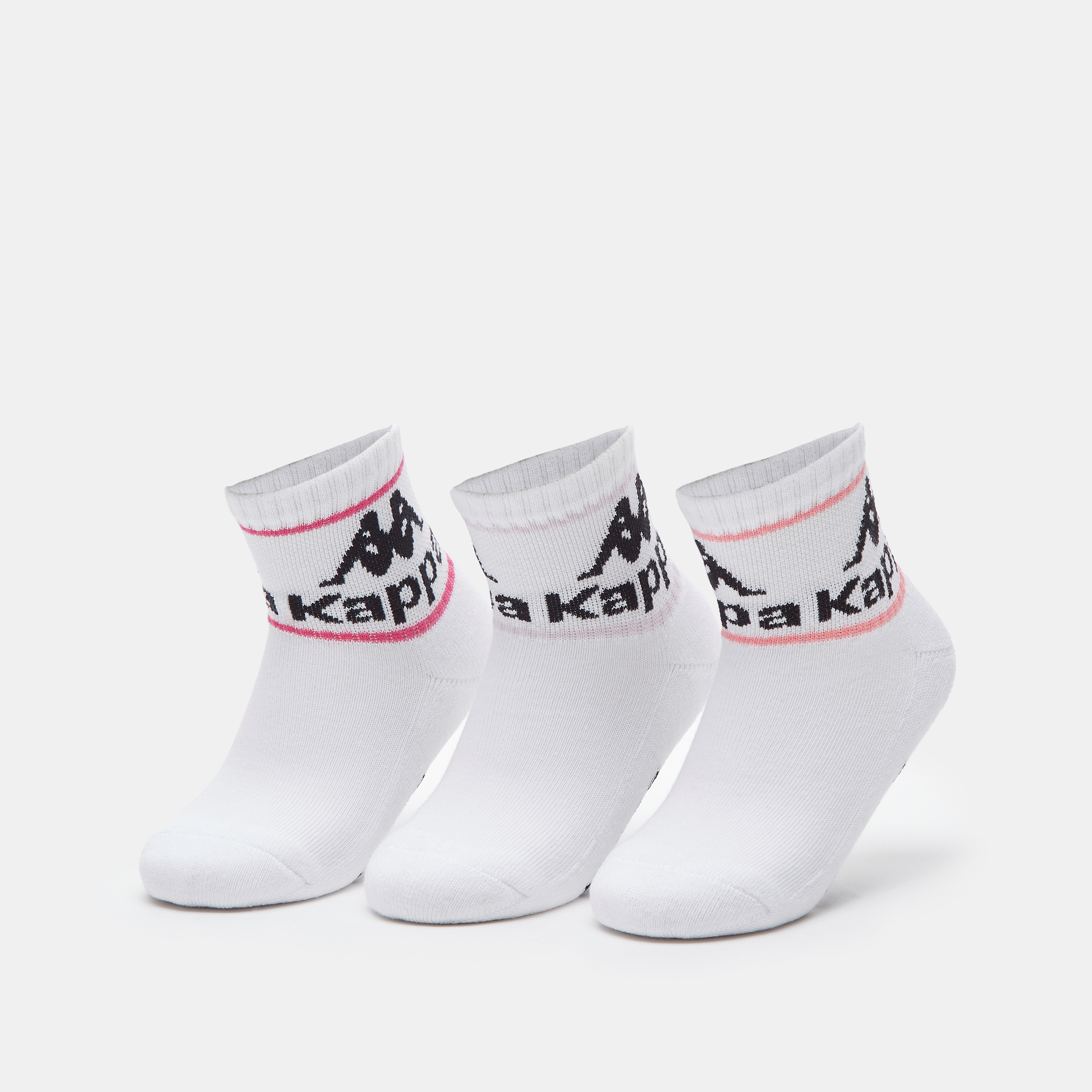 Kappa Logo Detail Crew Length Sports Socks - Set of 3-girls-accessories-socks-image-1