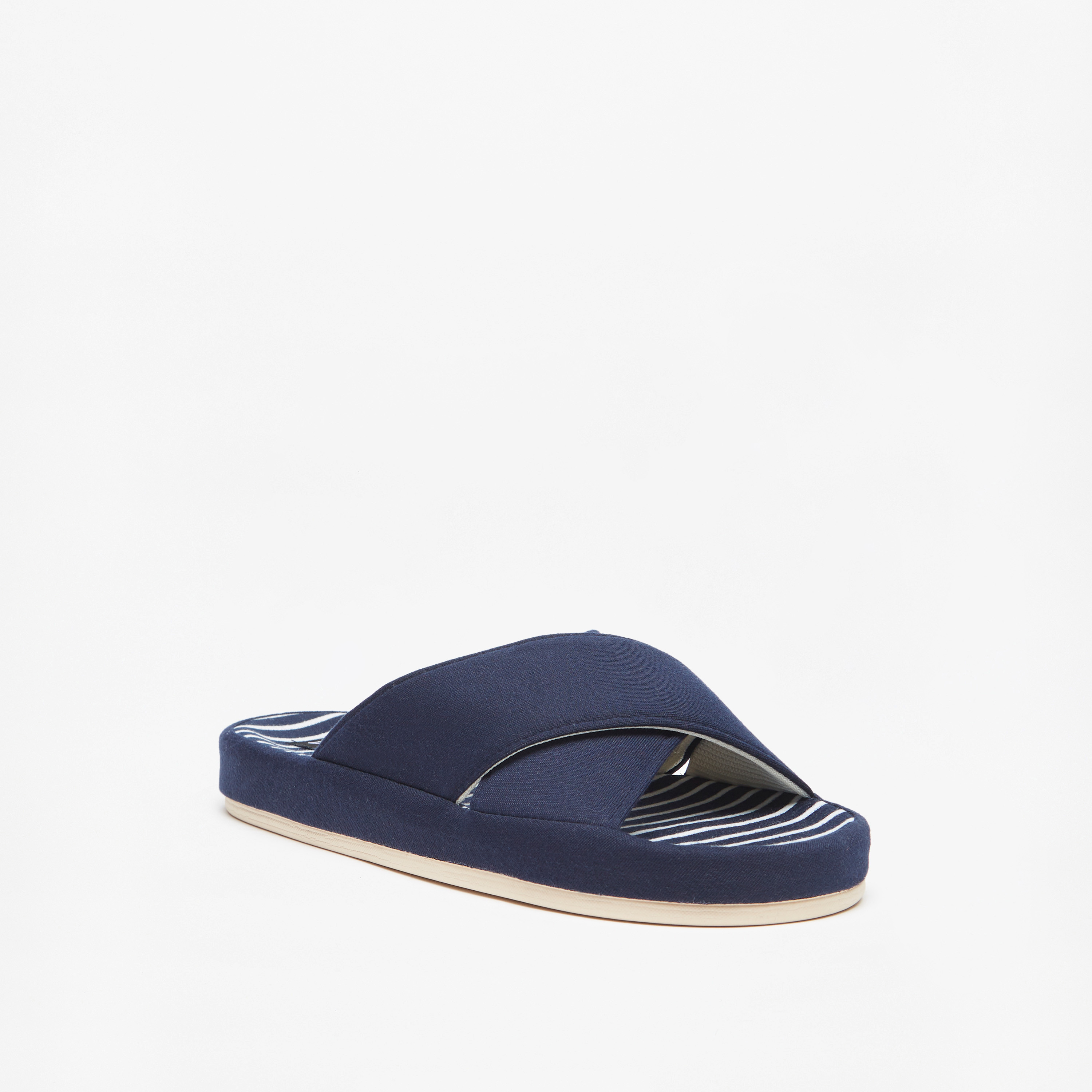 Duchini Men's Striped Bedroom Slide Slippers-men-shoes-flipflopsandslides-image-1