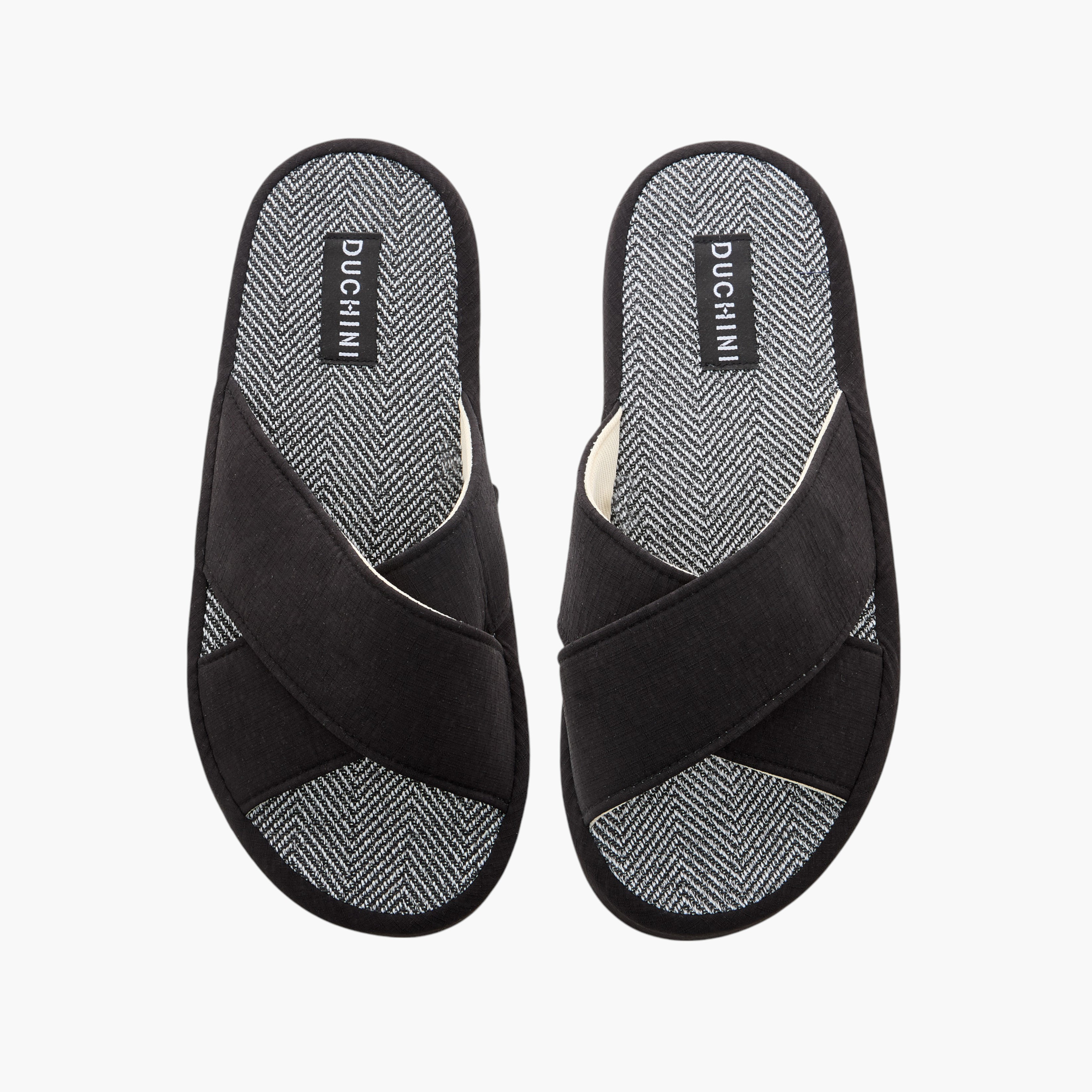 Duchini Men's Cross Strap Bedroom Slippers-men-shoes-flipflopsandslides-image-1