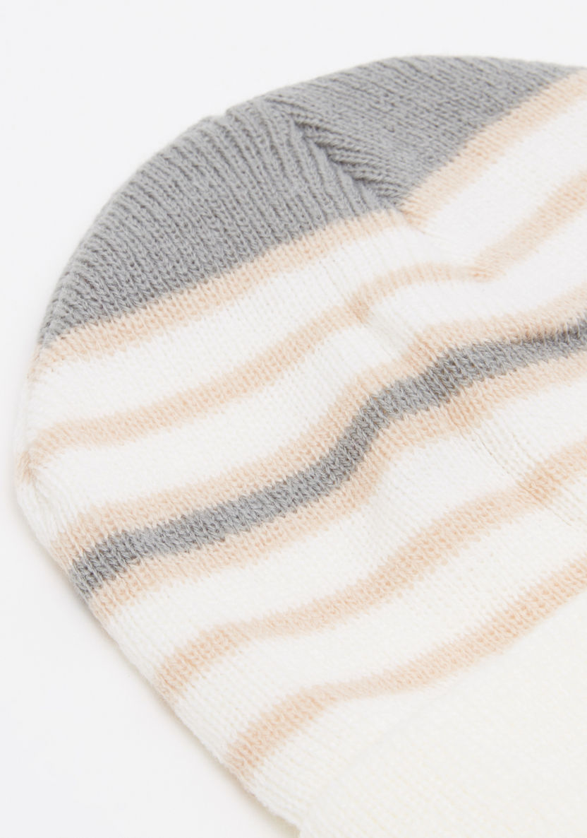 Juniors Striped Textured Beanie Cap-Winter Accessories-image-2