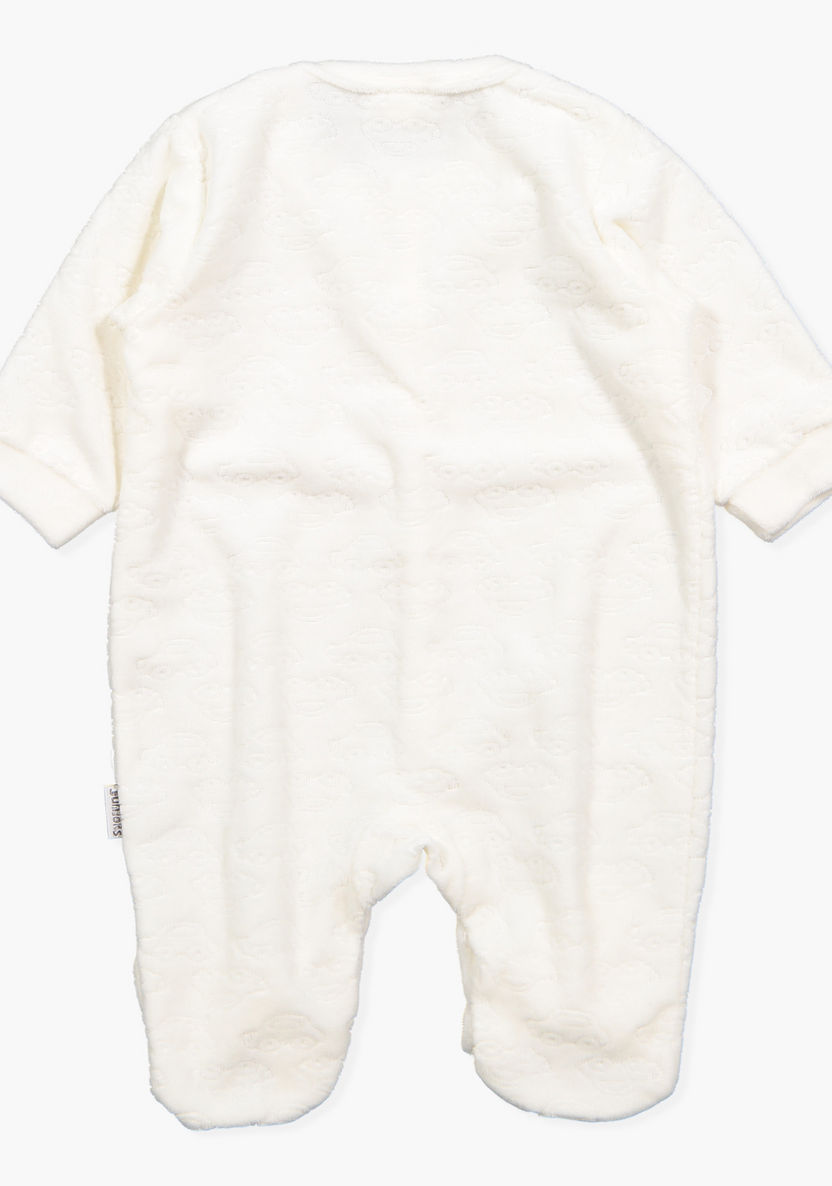 Juniors Textured Closed Feet Sleepsuit with Button Closure-Sleepsuits-image-1