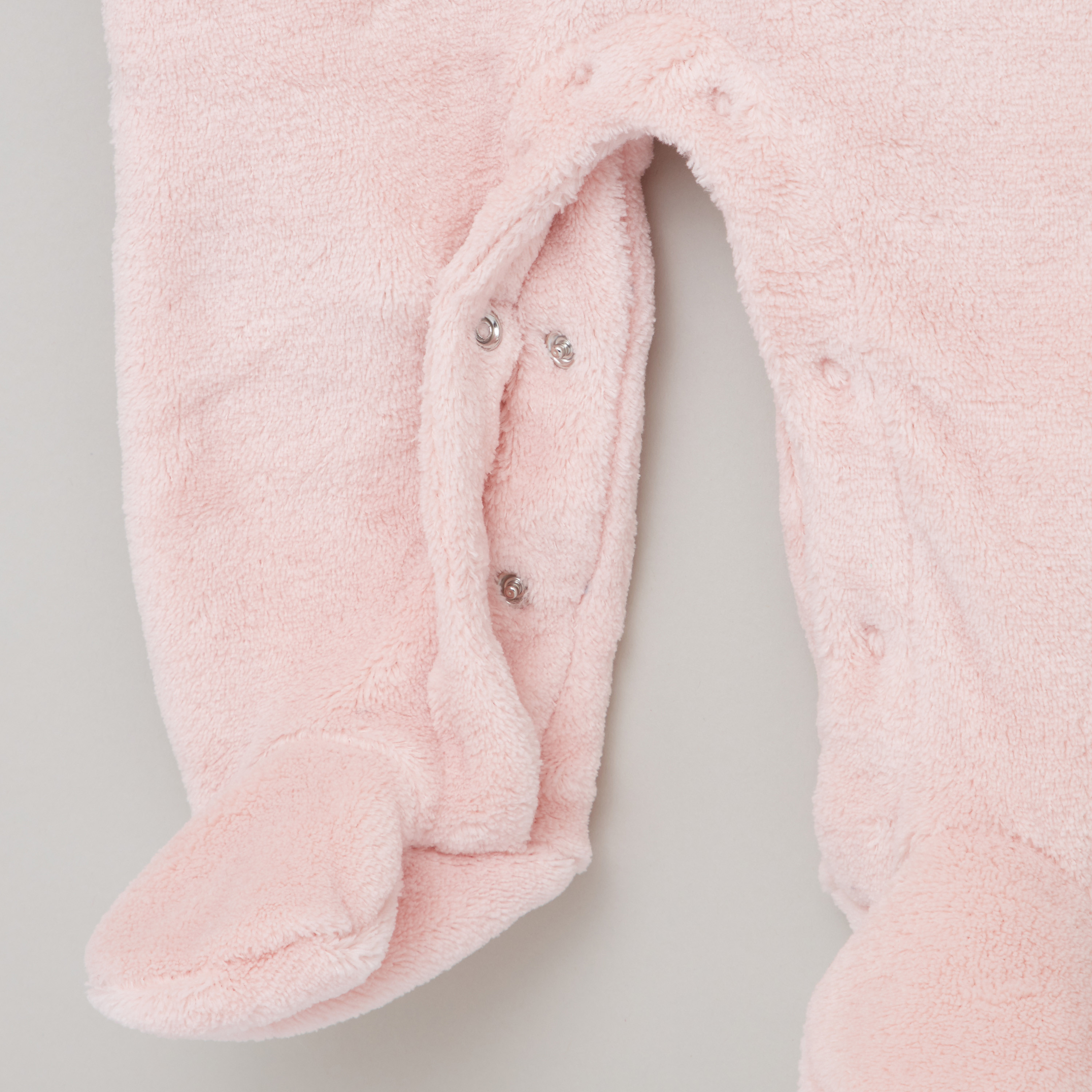 Juniors Textured Closed Feet Sleepsuit with Long Sleeves-baby-girls-clothing-nightwear-sleepsuits-image-3